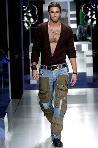 AW05 Dolce & Gabbana Multi Pocket 3D Rebuild Cargo Denim