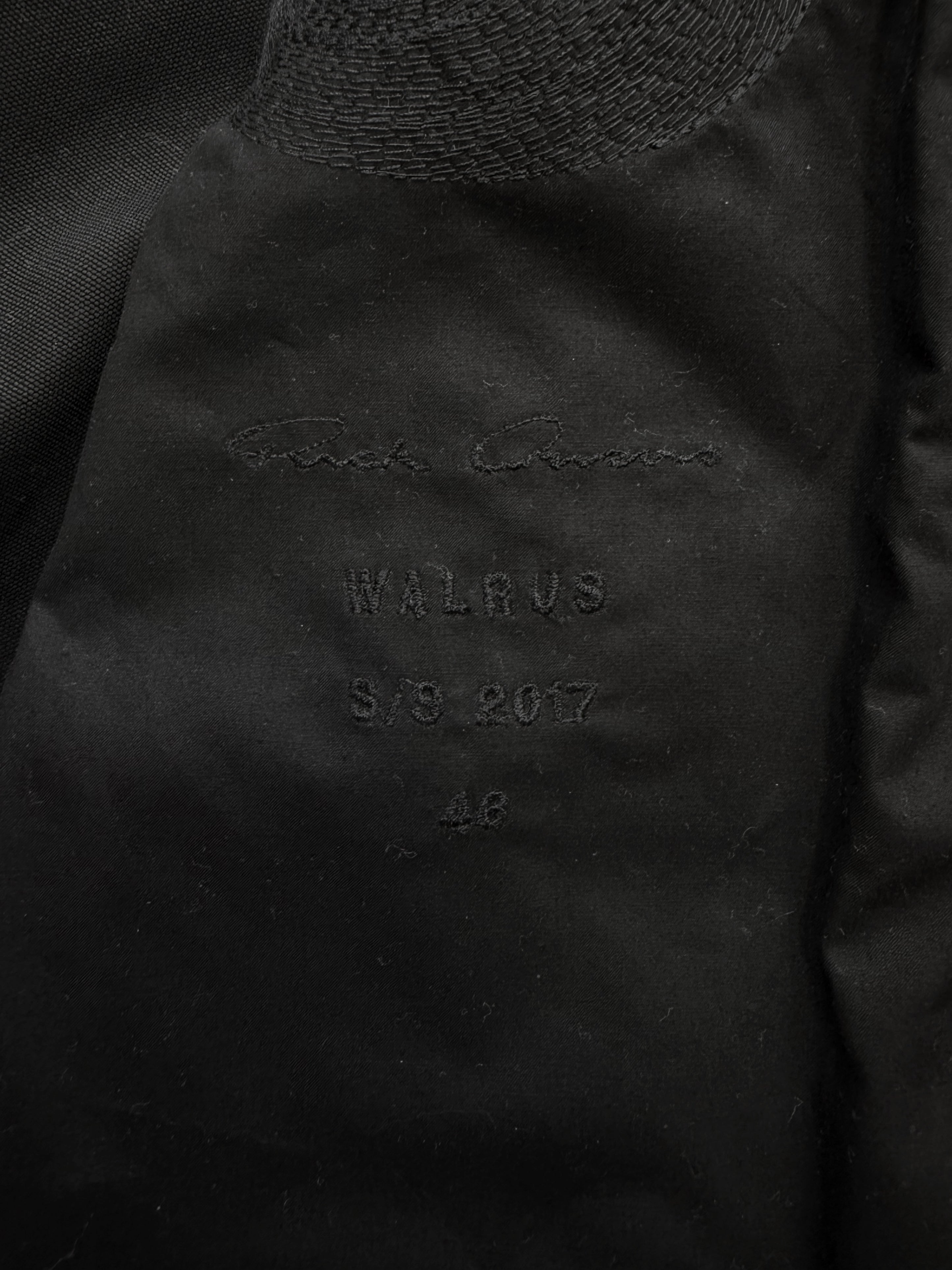 SS17 Rick Owens ‘Walrus’ Patchwork Black Bomber Jacket