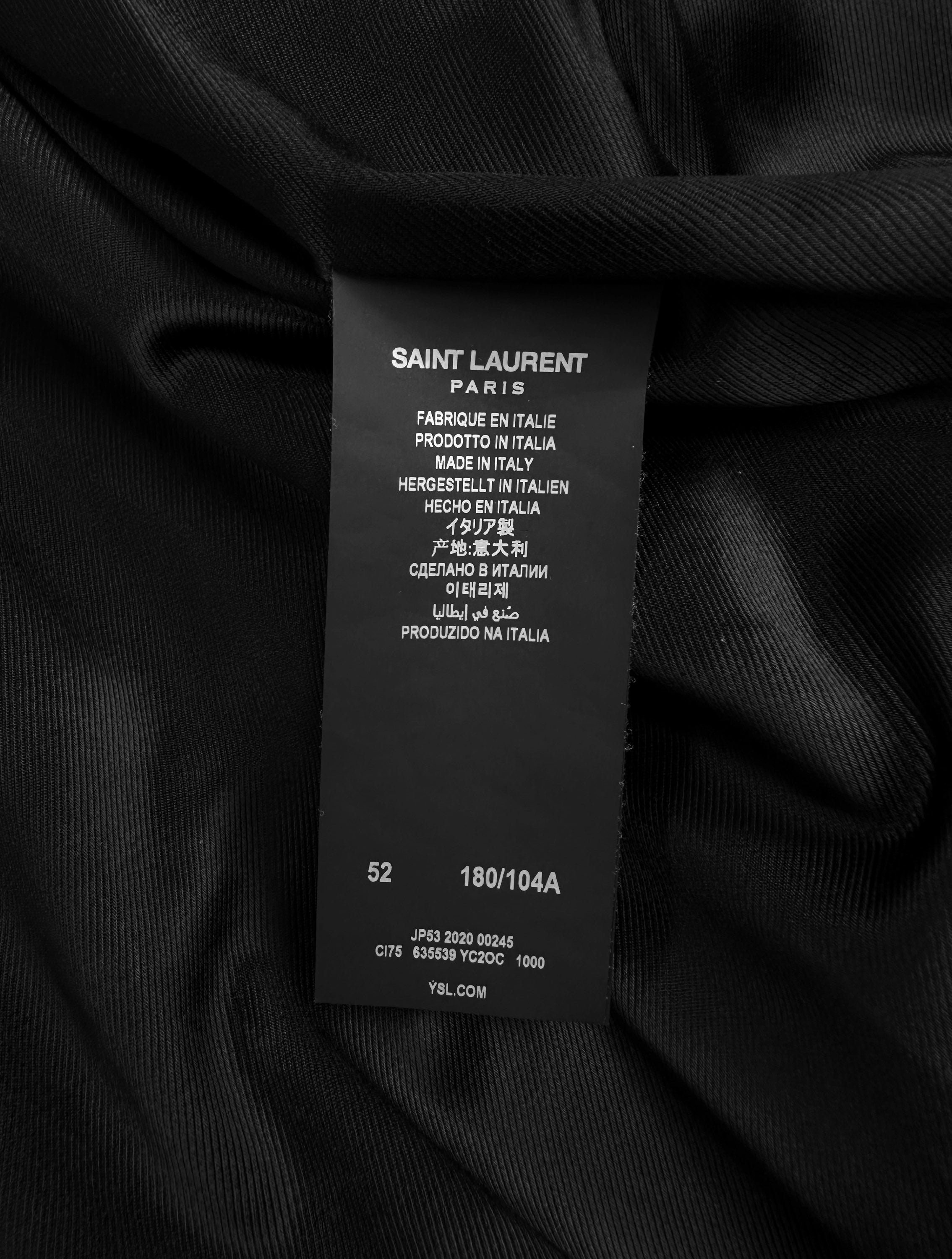 AW20 Saint Laurent Paris ‘Blouson’ Black Leather Jacket