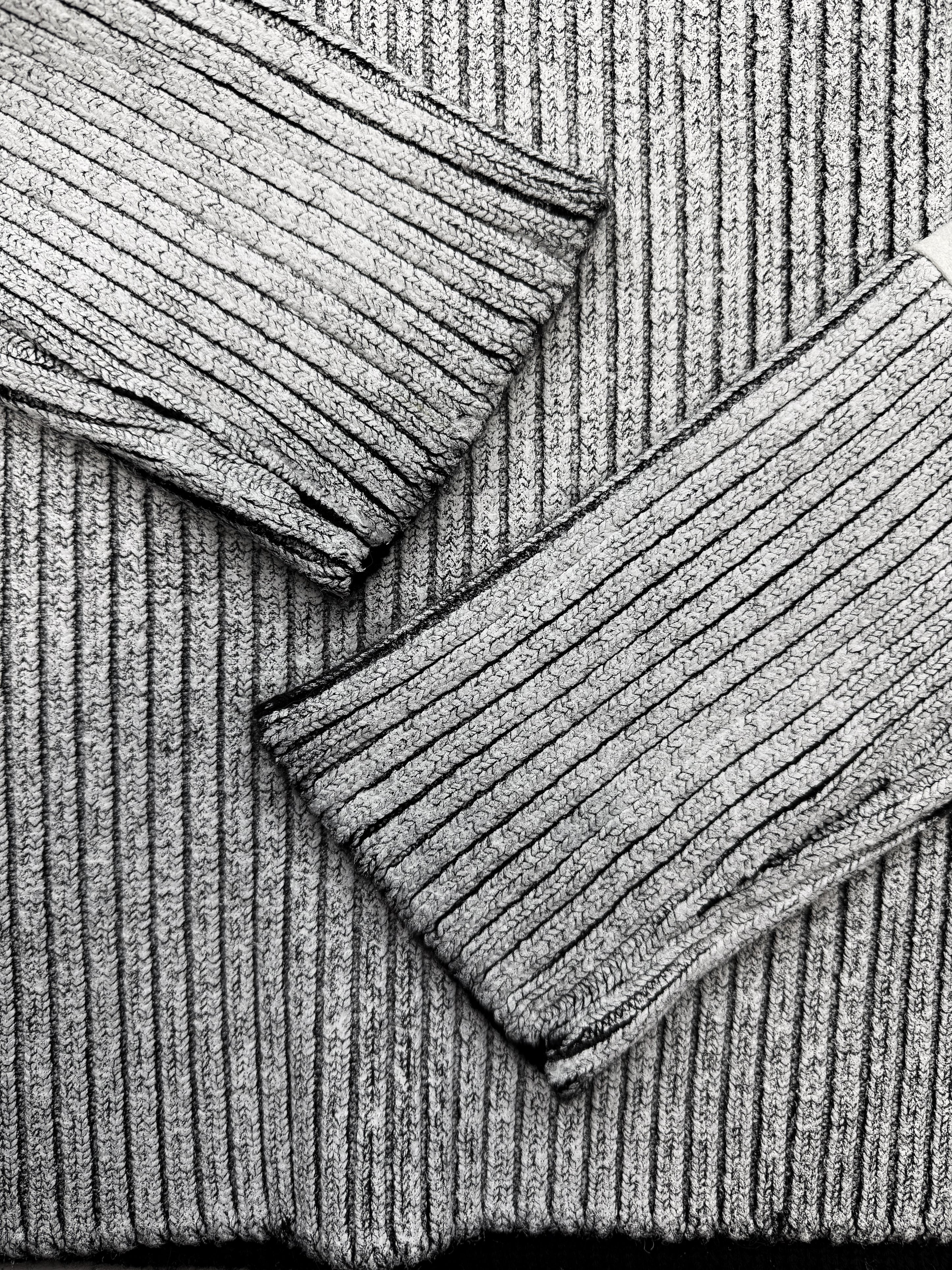 AW18 Maison Margiela Hand Painted Ribbed Knit Patchwork Sweater