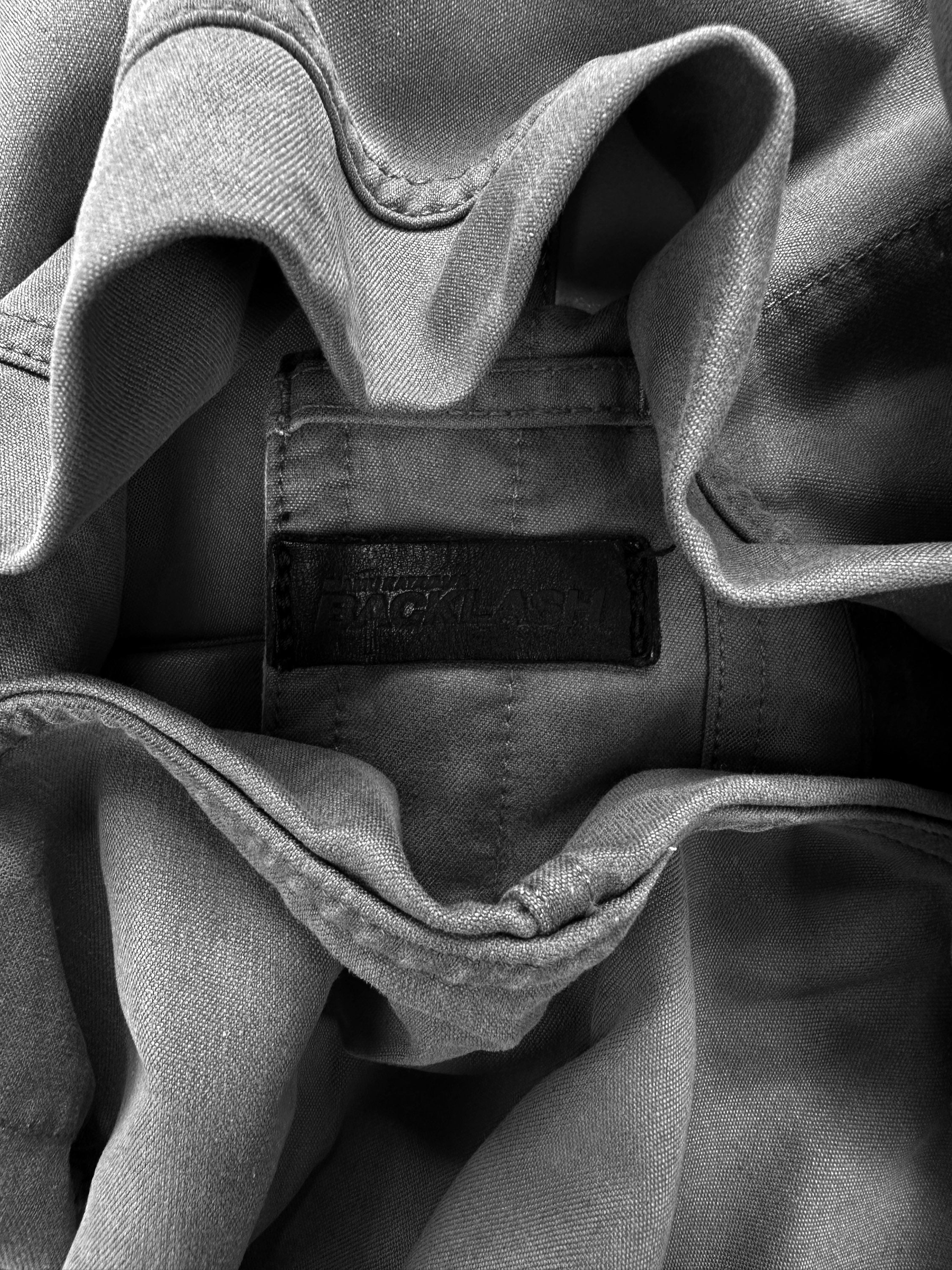 00s Isamu Katayama BACKLASH ‘Leather Insert’ Grey Pants