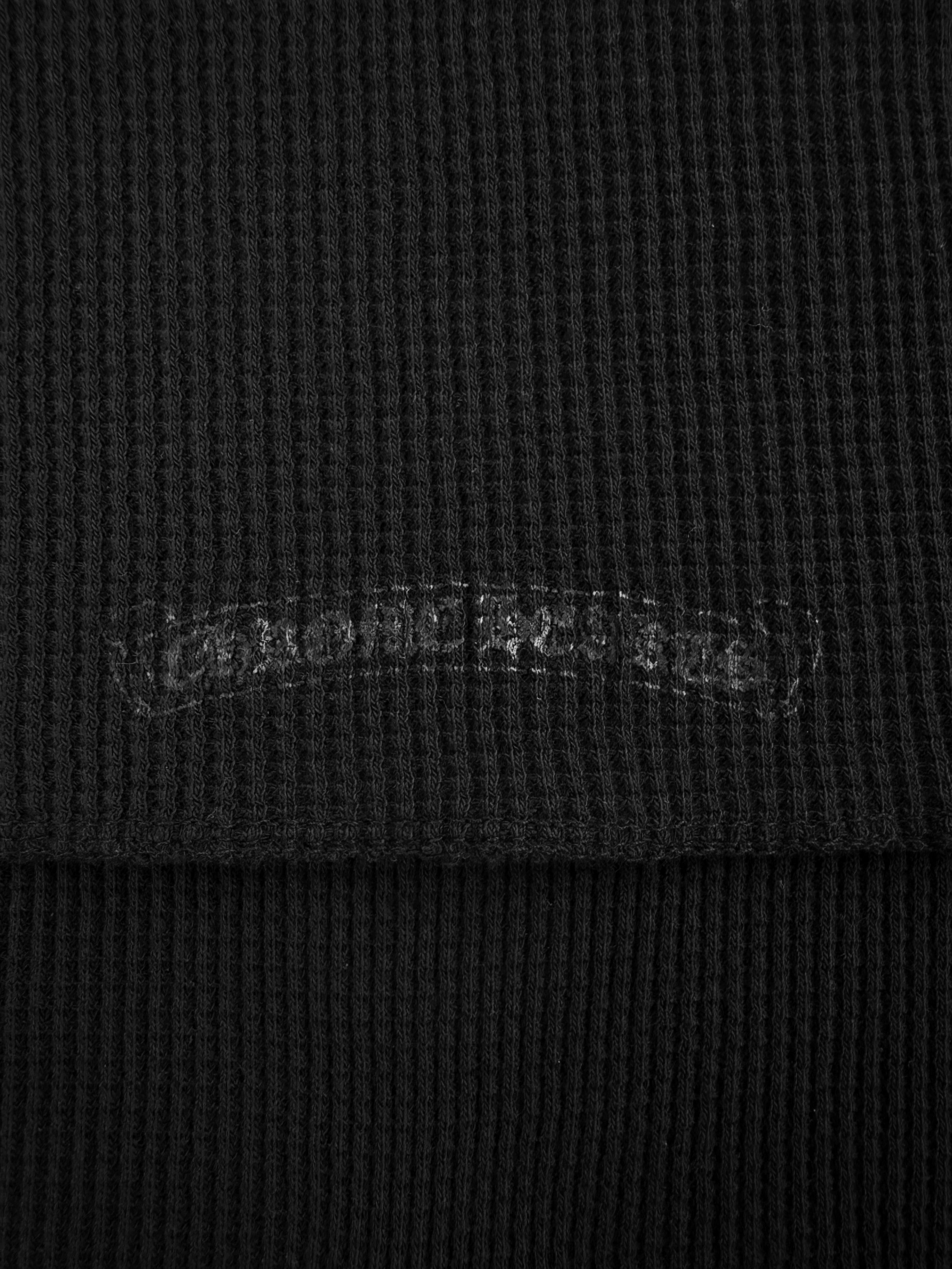 Chrome Hearts Scroll Logo Rhodium Button Thermal Henley Long Sleeve Shirt