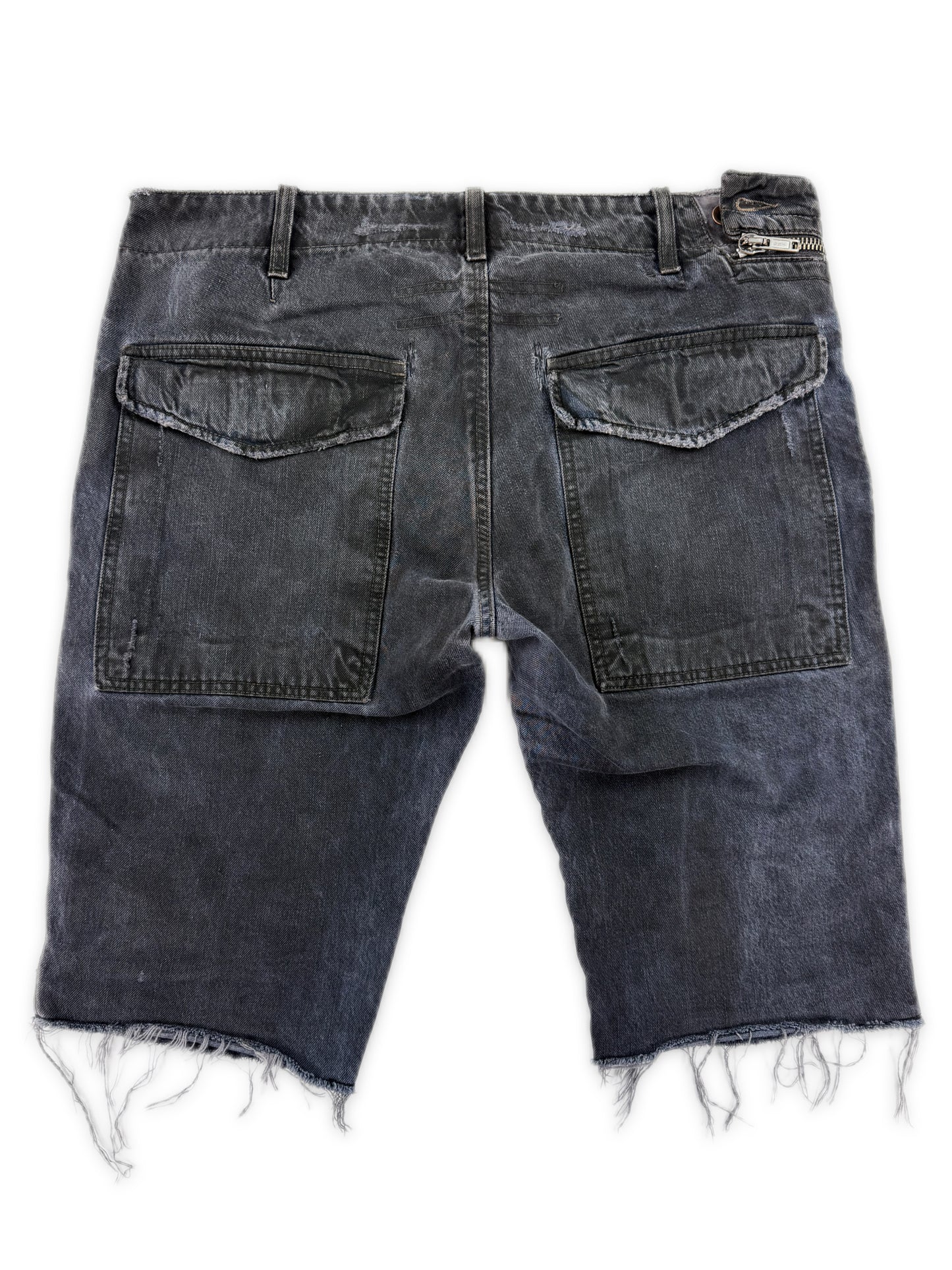 AW06 Rick Owens ‘Aircut’ DRKSHDW Black Double Layer Shorts