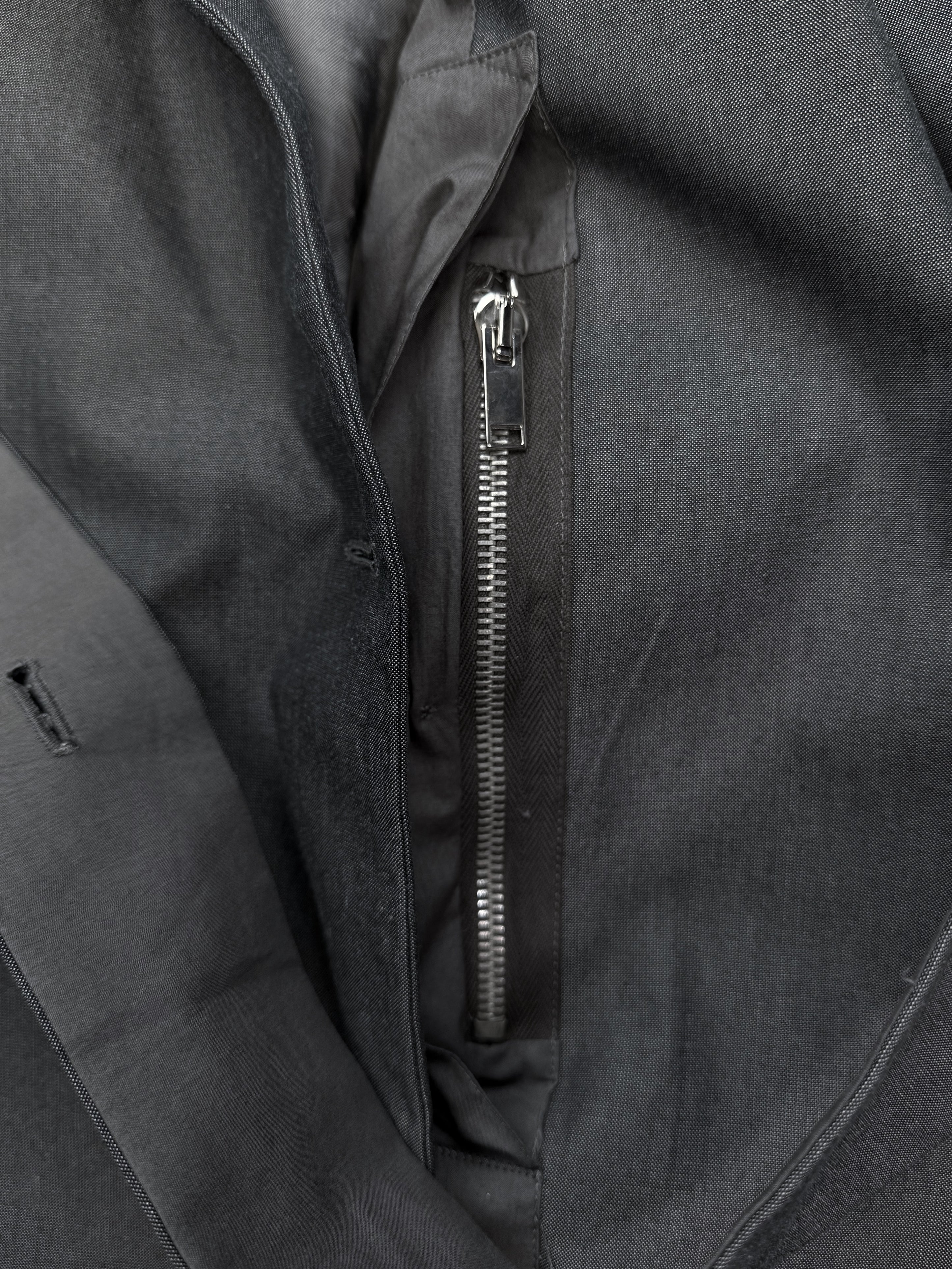 Rick Owens Slate Blue Belted Double Breasted Blazer Jacket