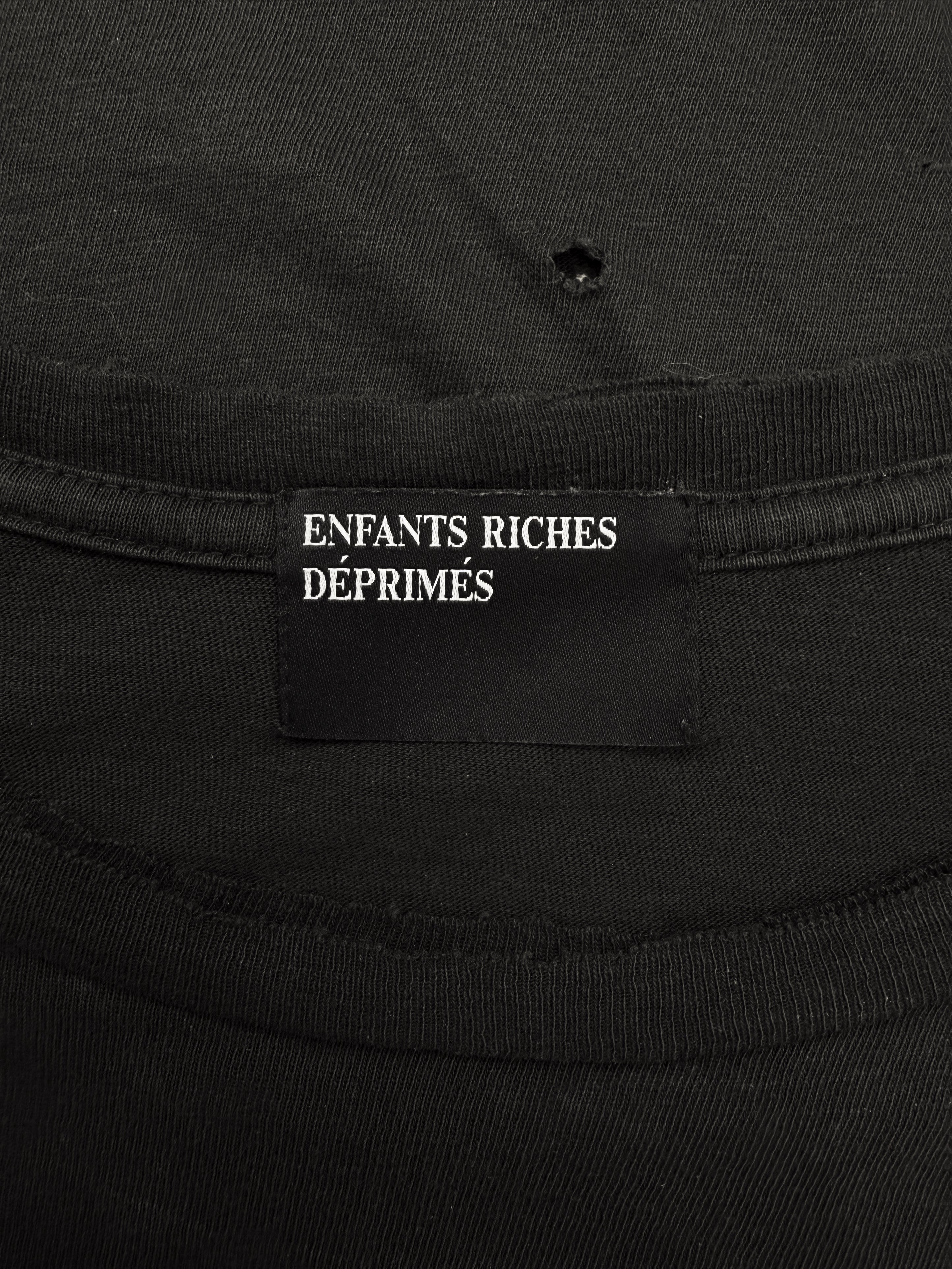 Enfants Riches Deprimes Distressed Dark Brown Logo T-Shirt
