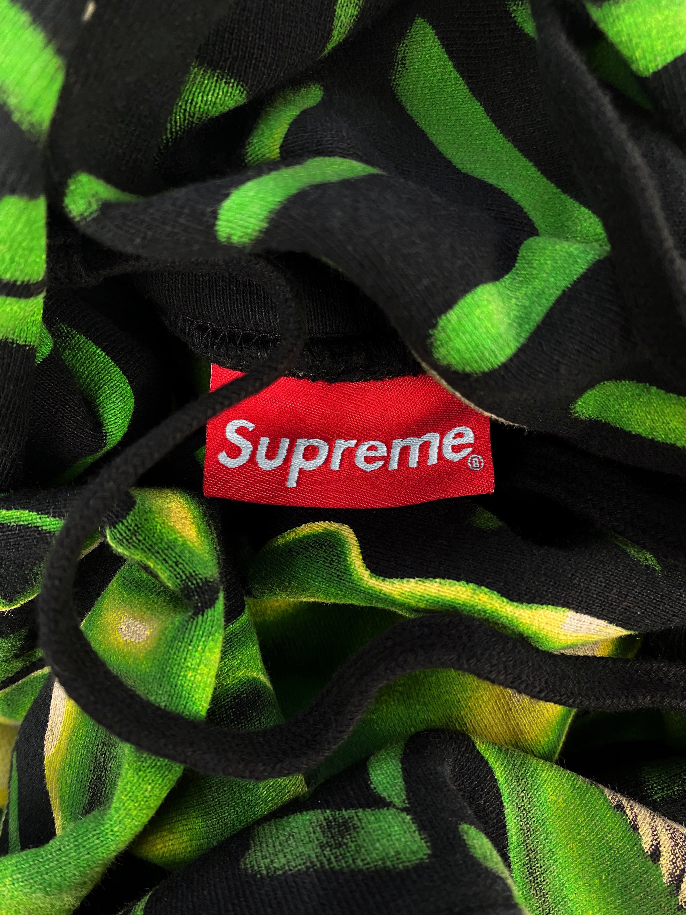 SS18 Supreme ‘Skull Pile’ Phosphorescent Full Print Hoodie