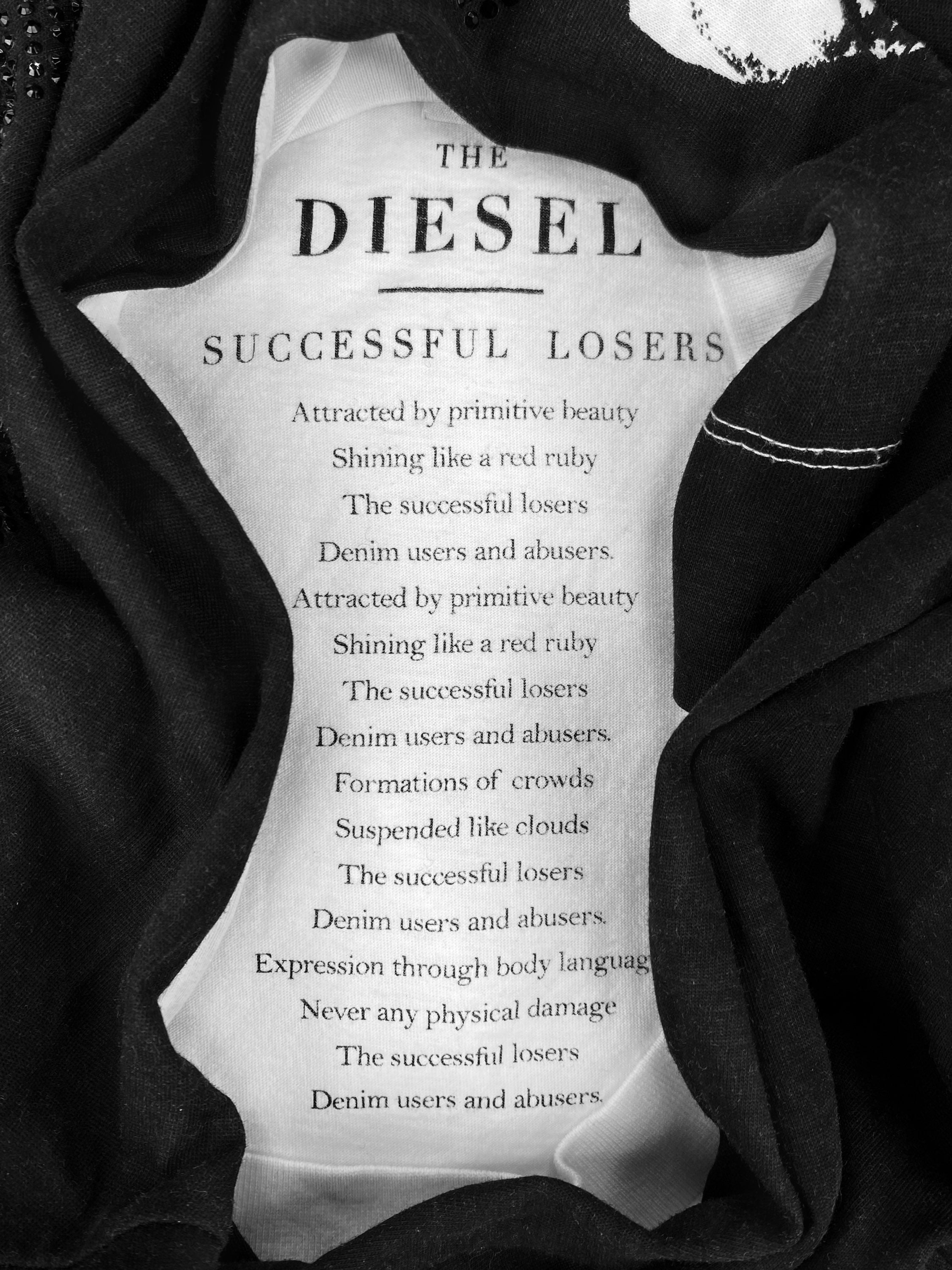 00s Diesel ‘Losers’ Studded Face Negative Longsleeve Shirt
