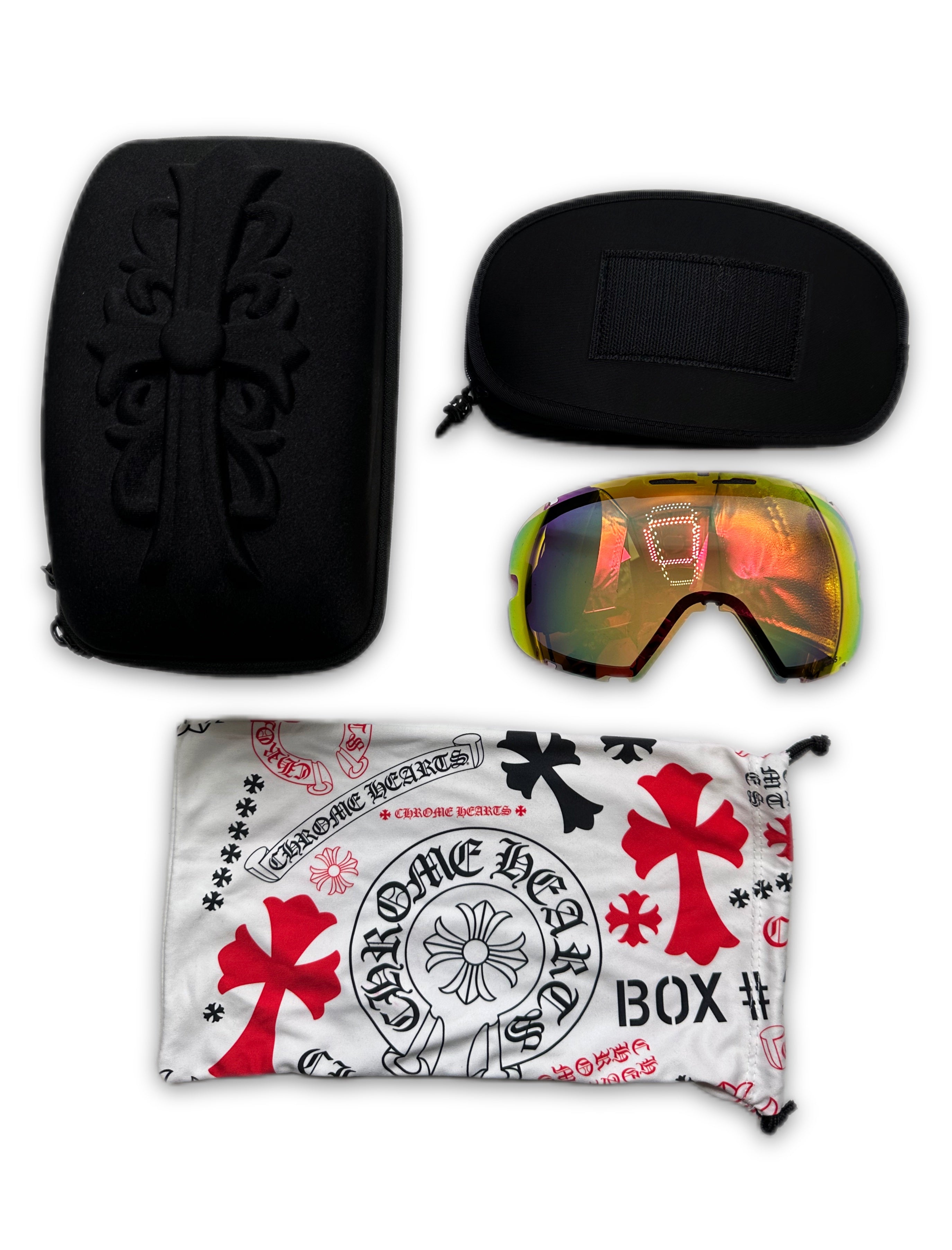 Chrome Hearts ‘Silver Morning’ Red Cross Monogram Ski Goggles