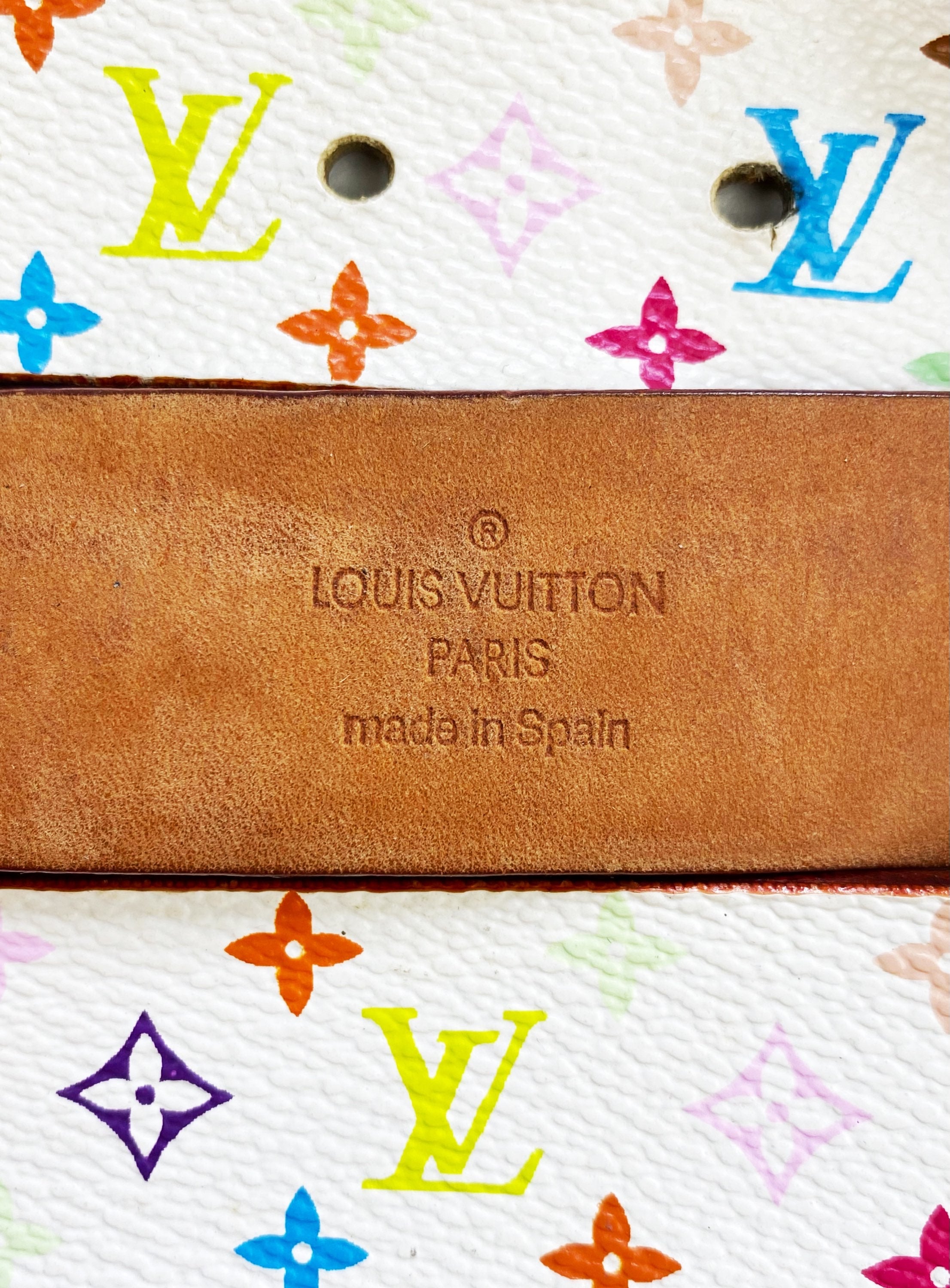 SS03 Louis Vuitton x Takashi Murakami Rainbow Monogram Leather Belt