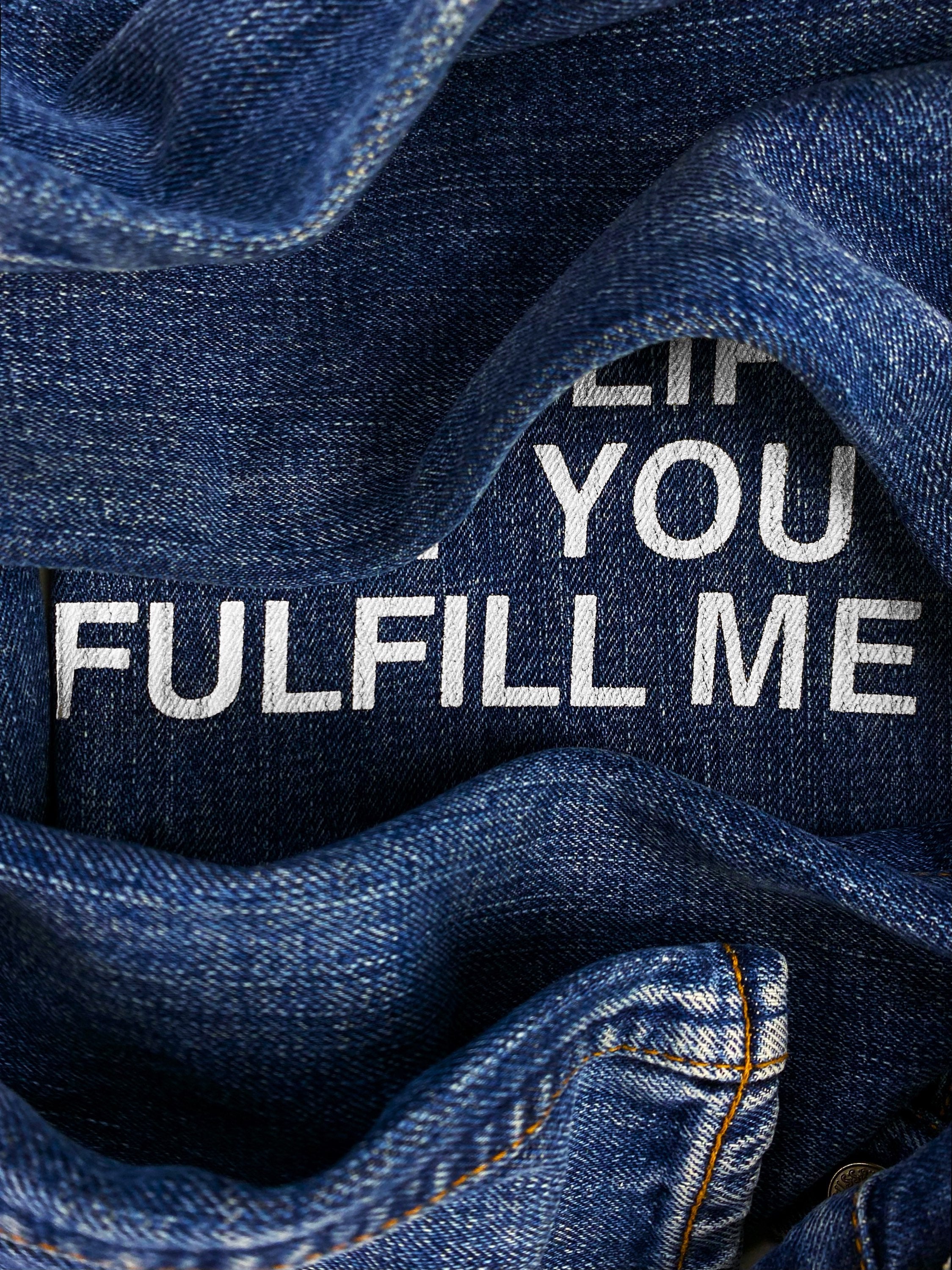 SS02 Junya Watanabe ‘Fulfill Me’ Poem Indigo Full Print Denim