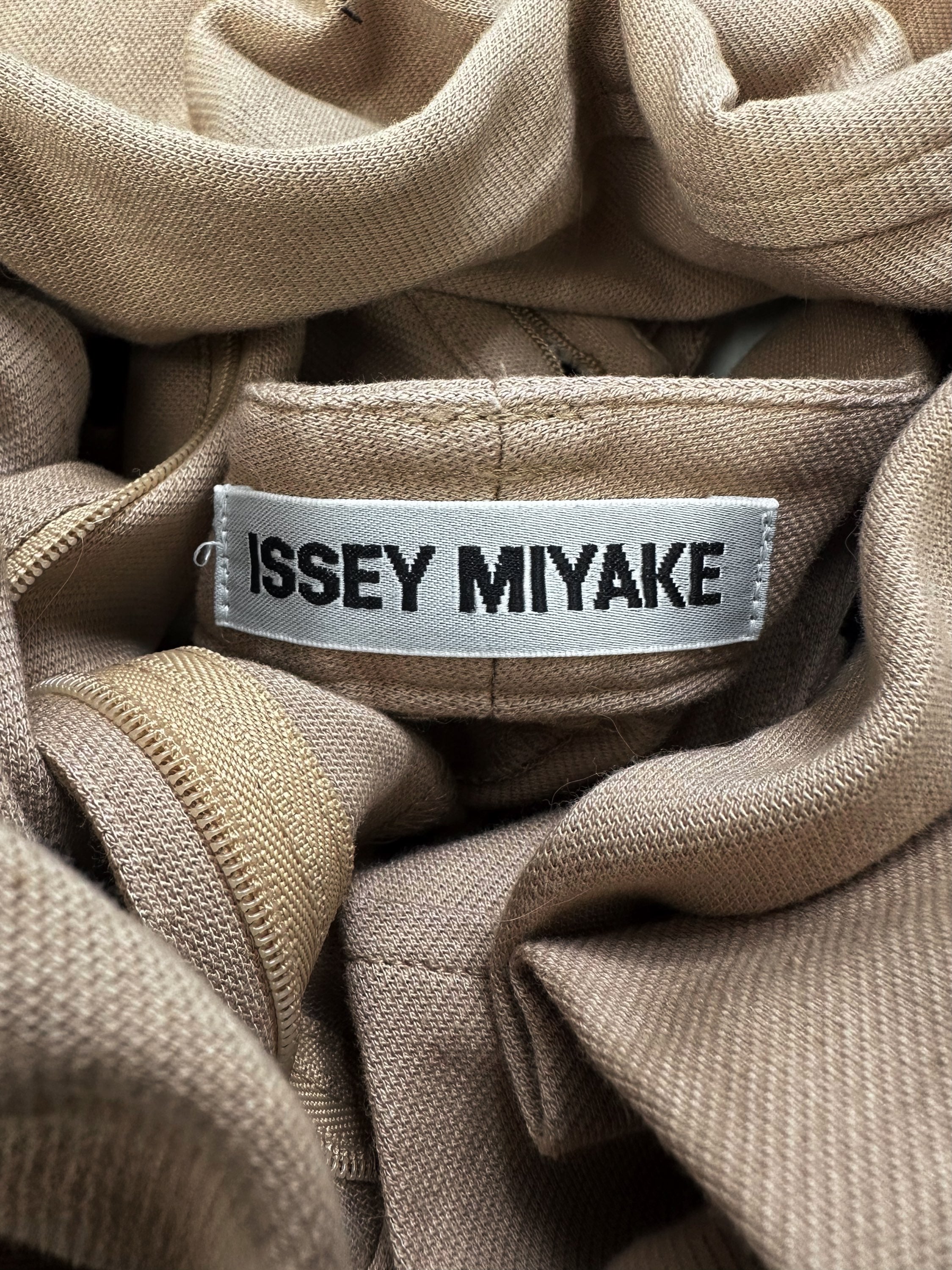 00s Issey Miyake ‘Spiral’ Flared Cut Tan Trousers
