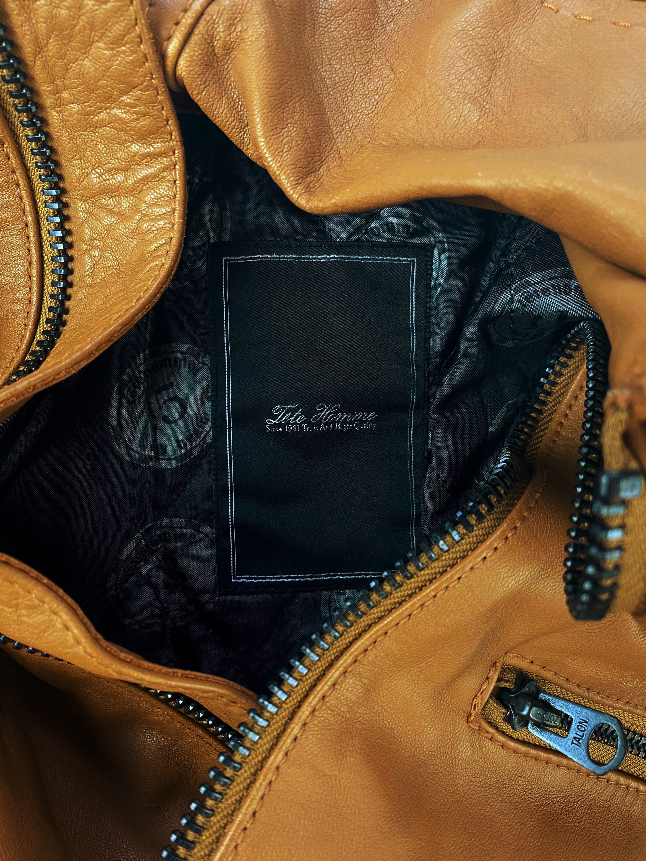 00s Tete Homme Caramel Multi-zip Leather Jacket