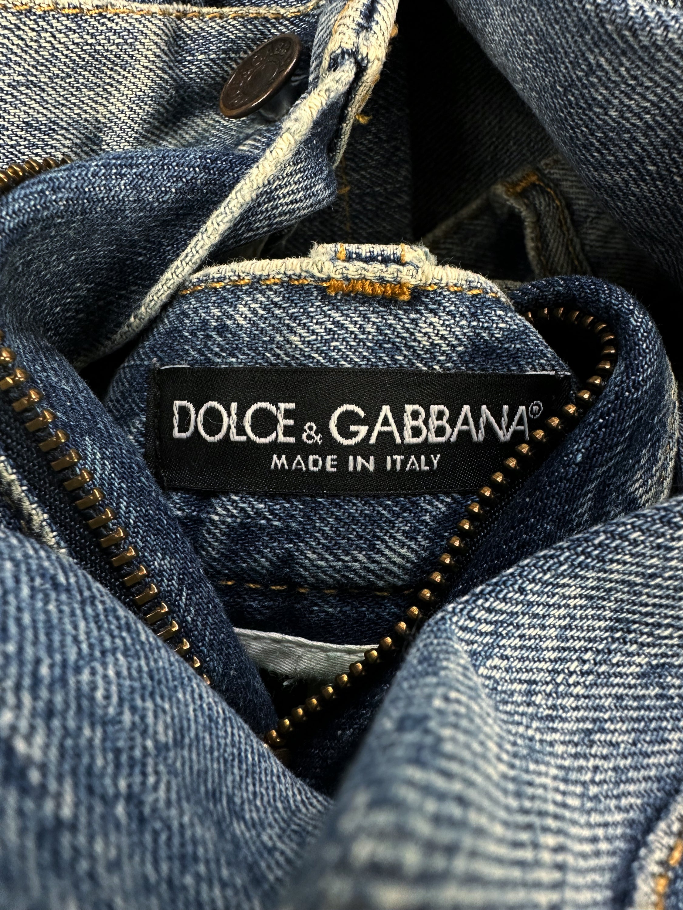 00s Dolce & Gabbana Light Wash Distressed Denim