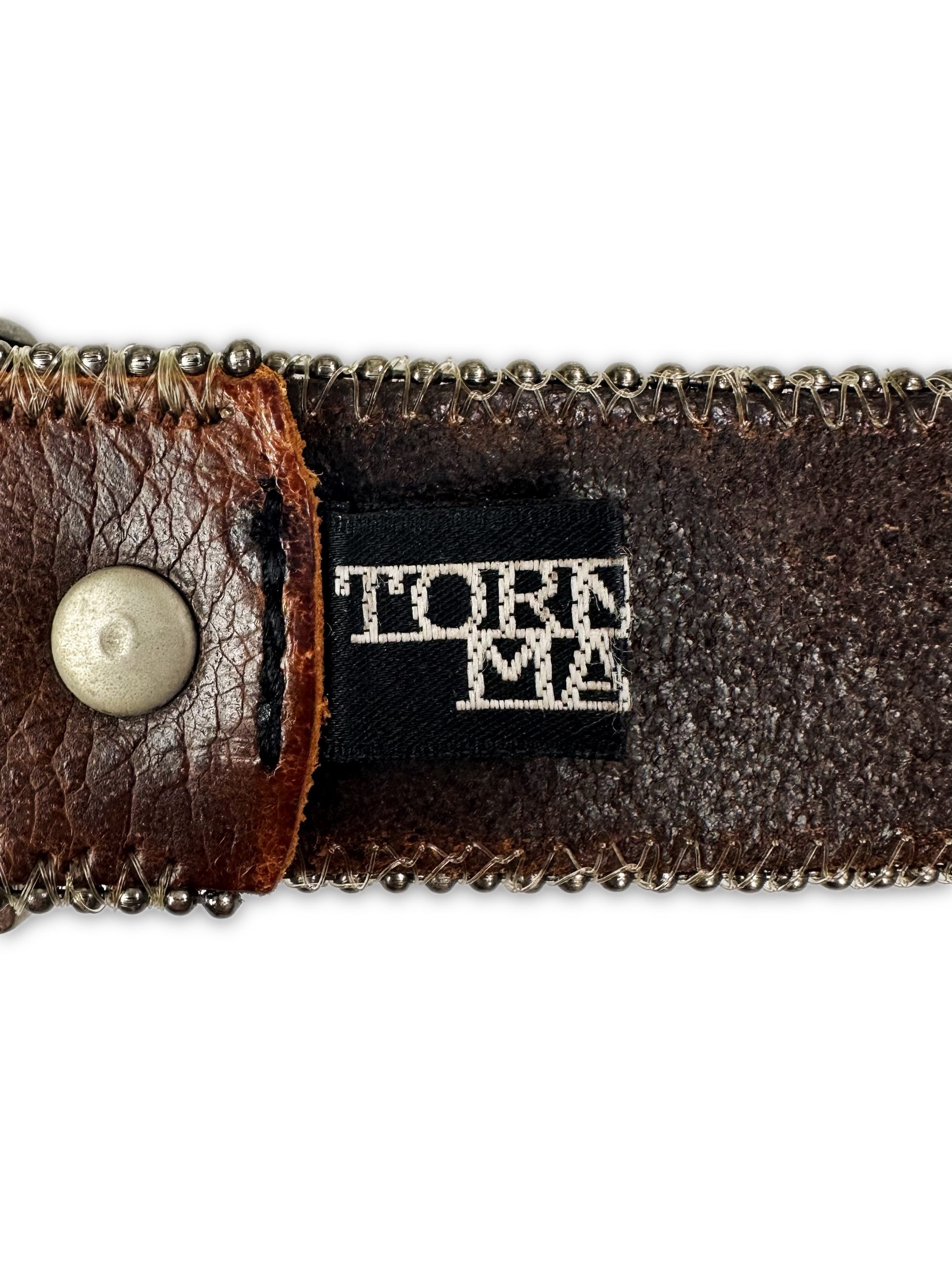 00s Tornado Mart ‘Western’ Buckle Studded Leather Belt