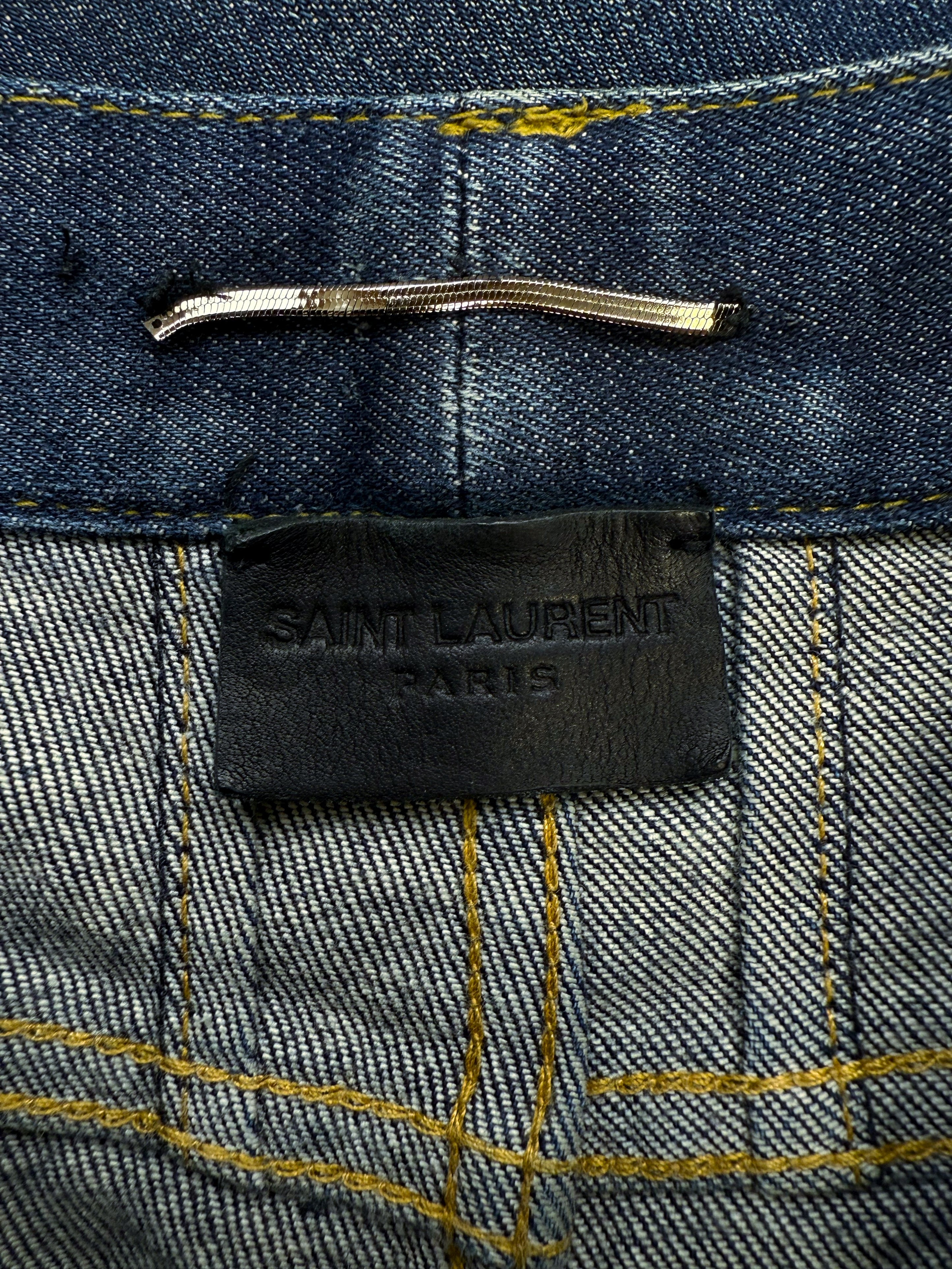Saint Laurent Paris D02 Dark Blue Wash Slim Cut Denim