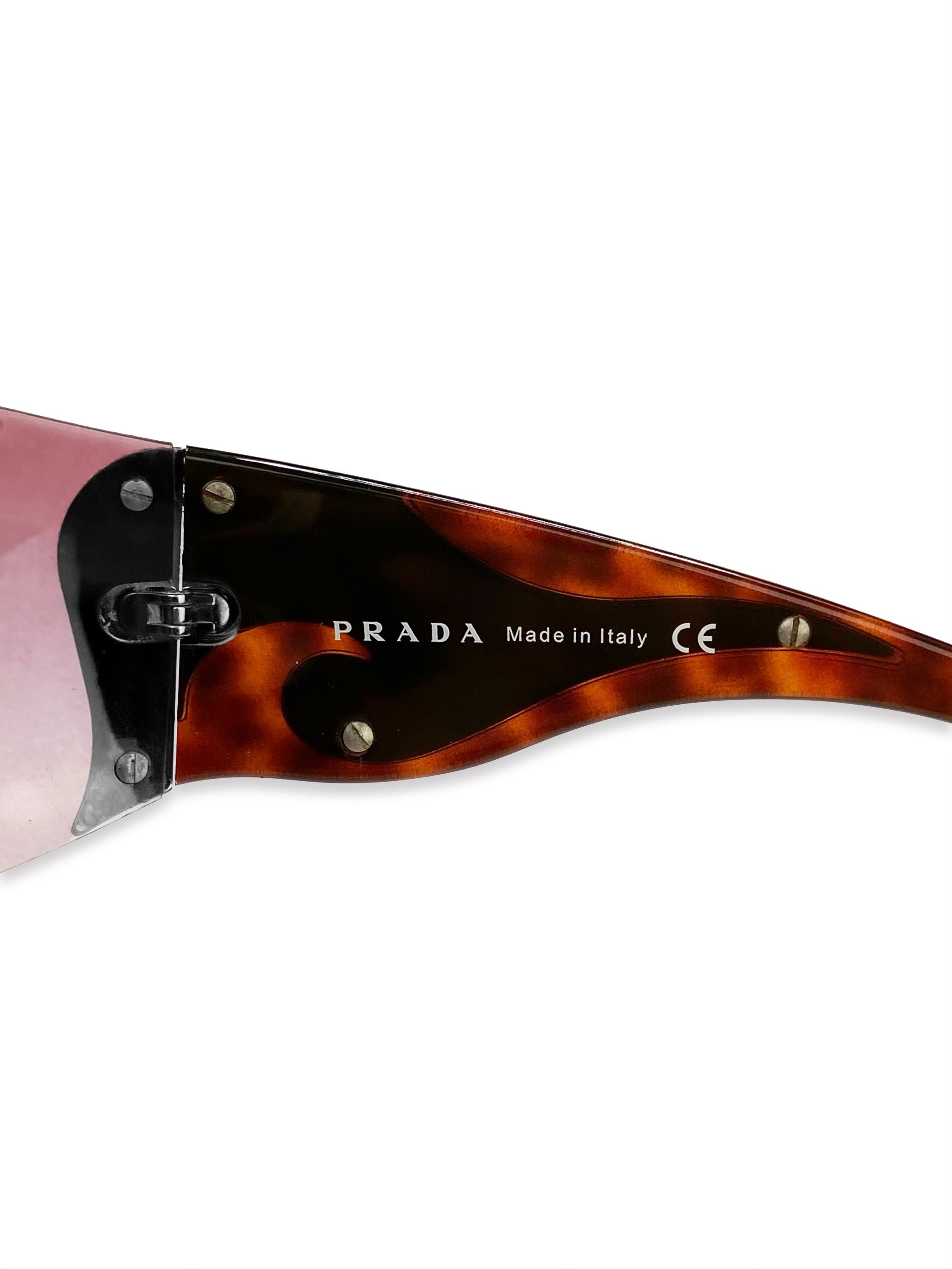Prada Metallic Flame Emblem Rose Tint Incognito Sunglases