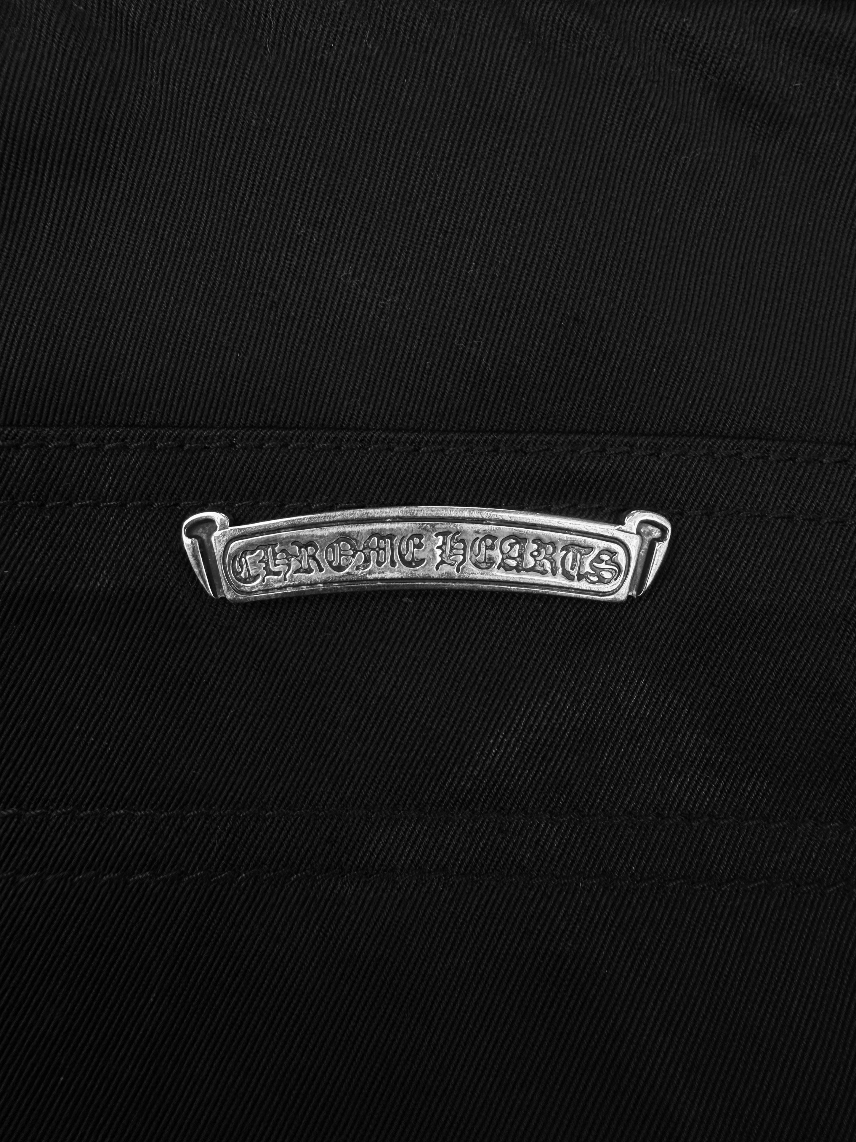 Chrome Hearts Double Knee Carpenter Denim Black Shorts