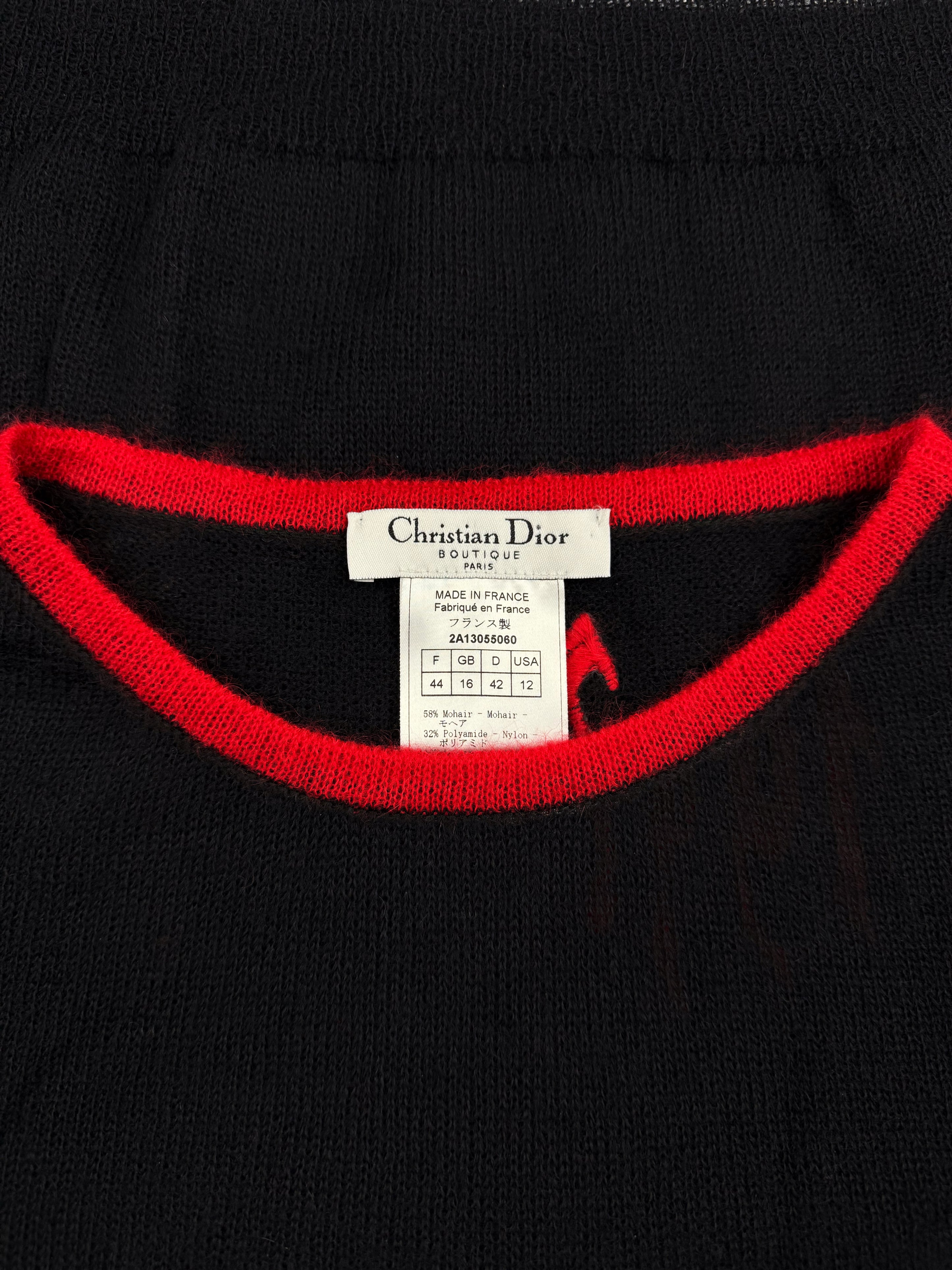 SS02 Dior ‘Christian Dior’ Gothic 1947 Mohair Black Knit Sweater