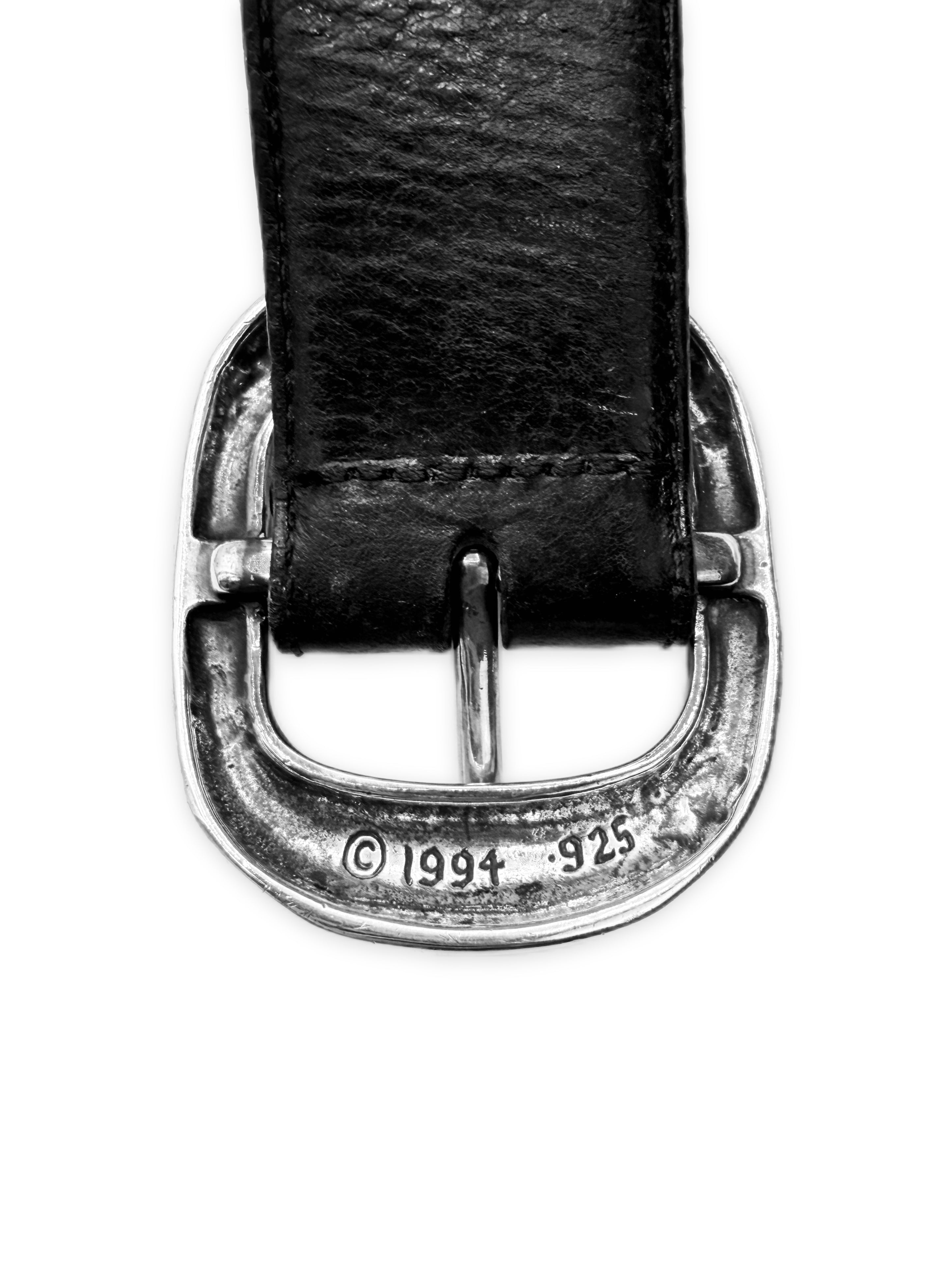Chrome Hearts Black Gunslinger .925 Silver Leather Belt