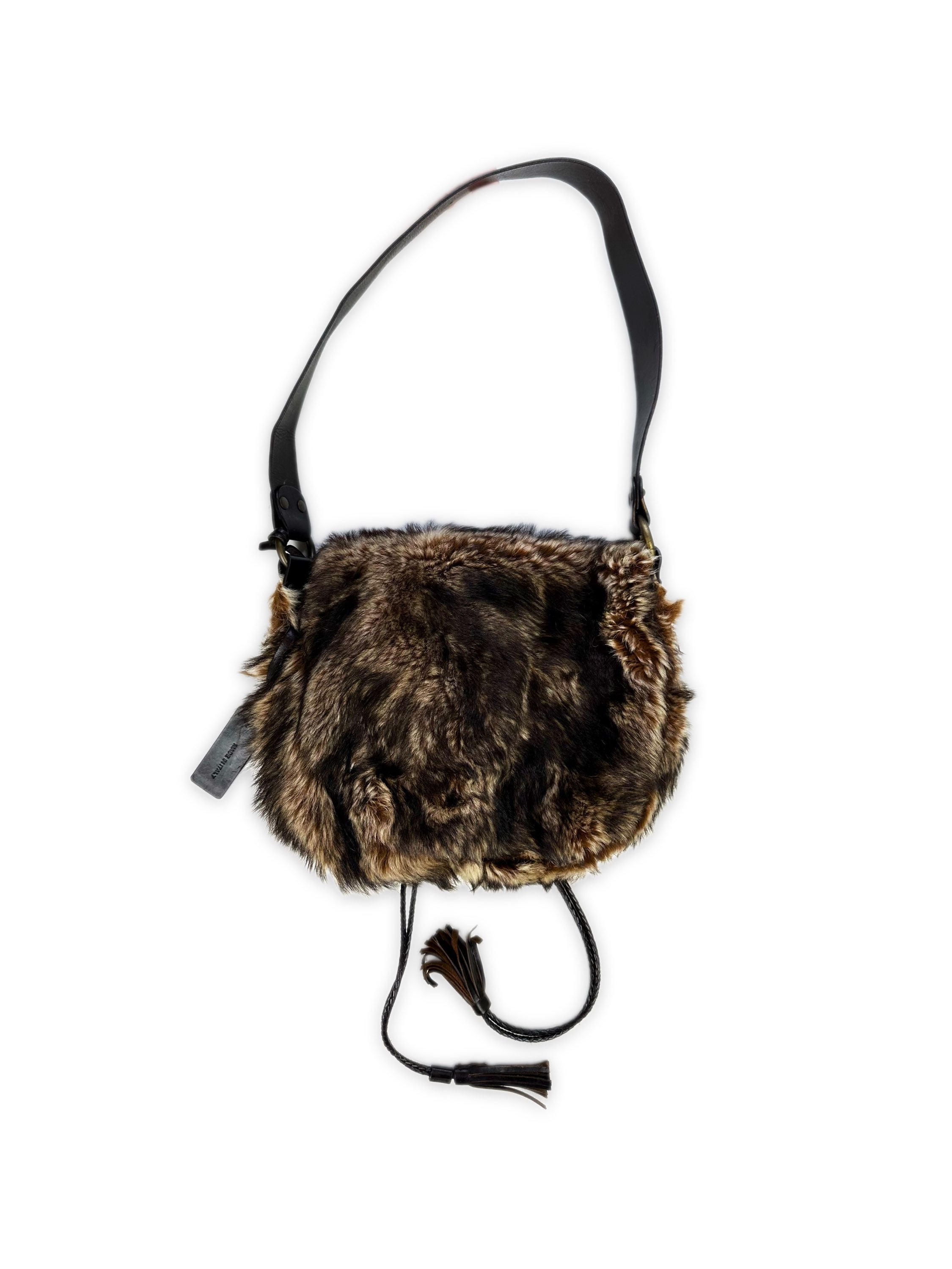 00s Dolce & Gabbana Fur ‘Top Loading’ Sling Shoulder Bag