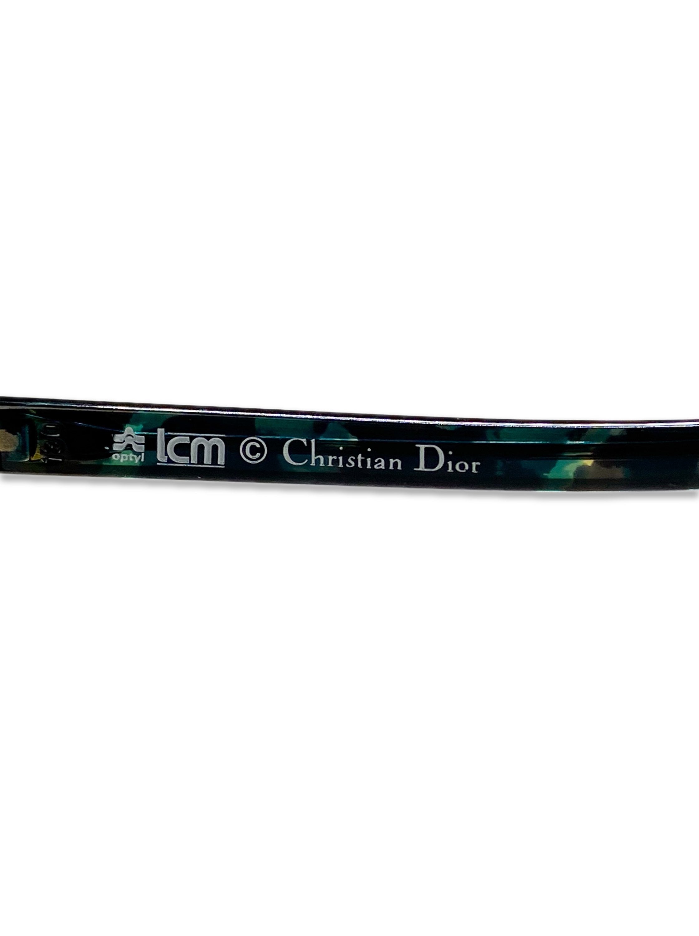 Dior Blue Tint Gold Metallic Aviatior Frame Sunglasses