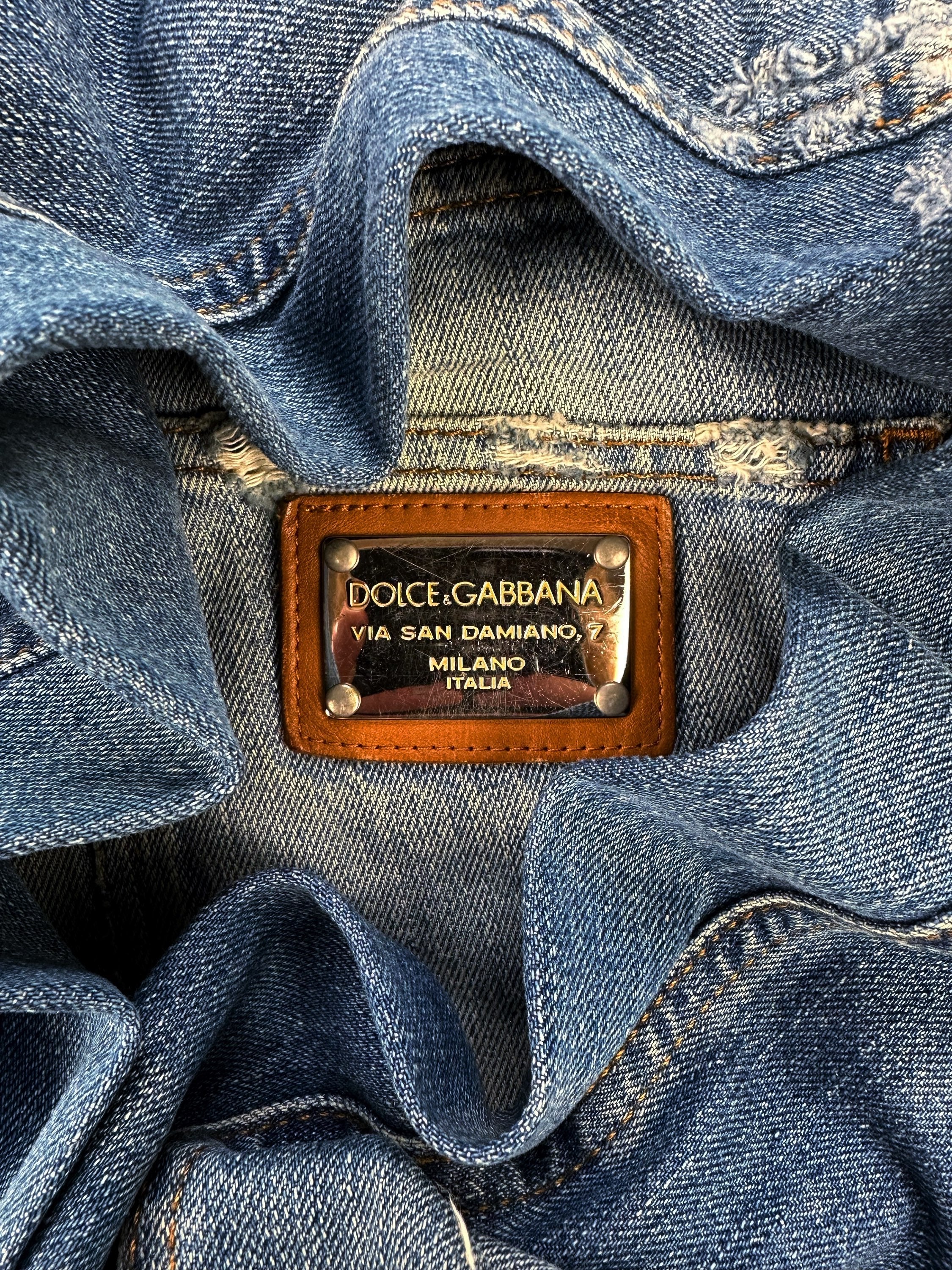 00s Dolce & Gabbana Blue Wash Distressed Denim