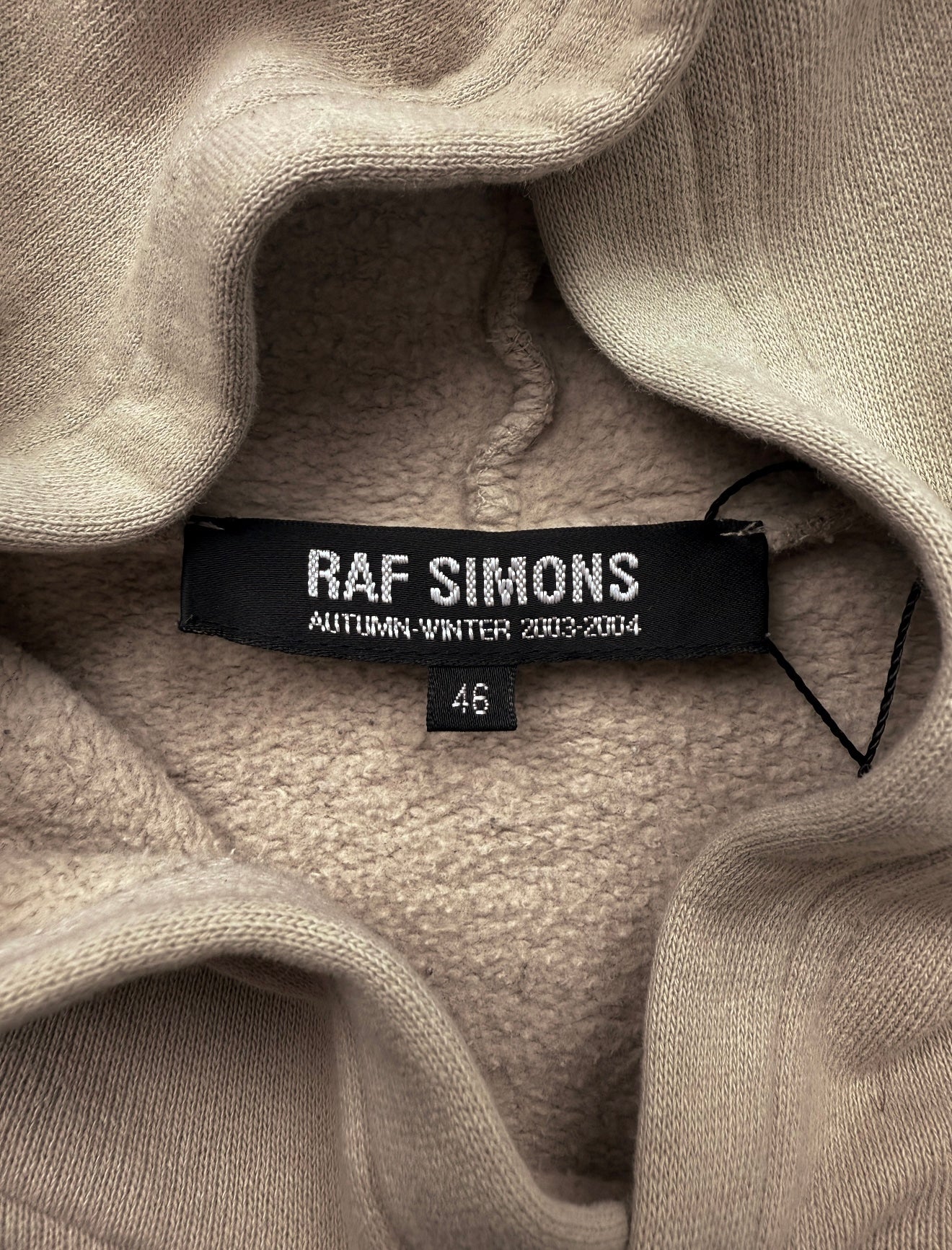 AW03 Raf Simons ‘Hand of God’ Closer Beige Light Weight Hoodie