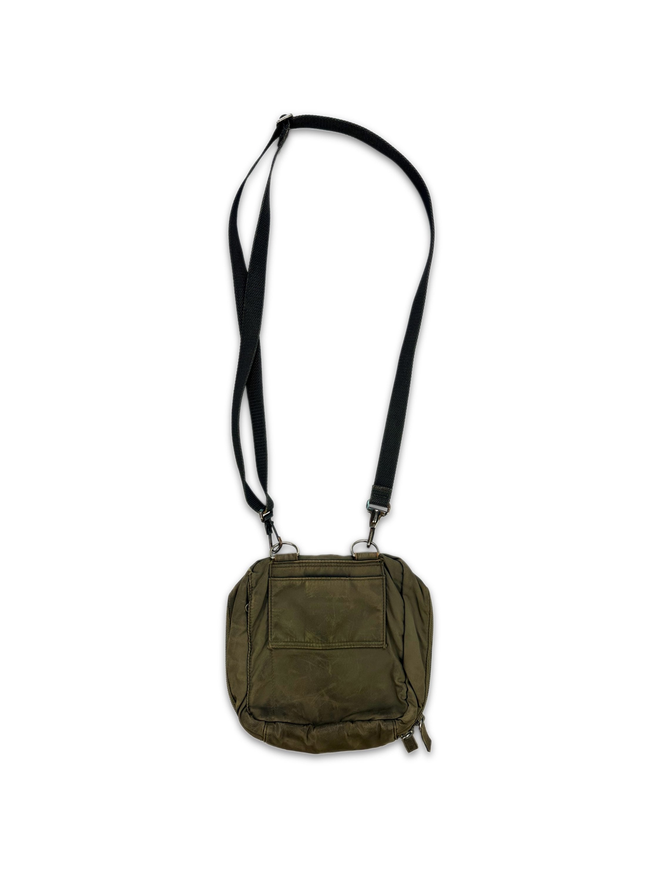 90s Helmut Lang Olive Green Nylon Shoulder Bag
