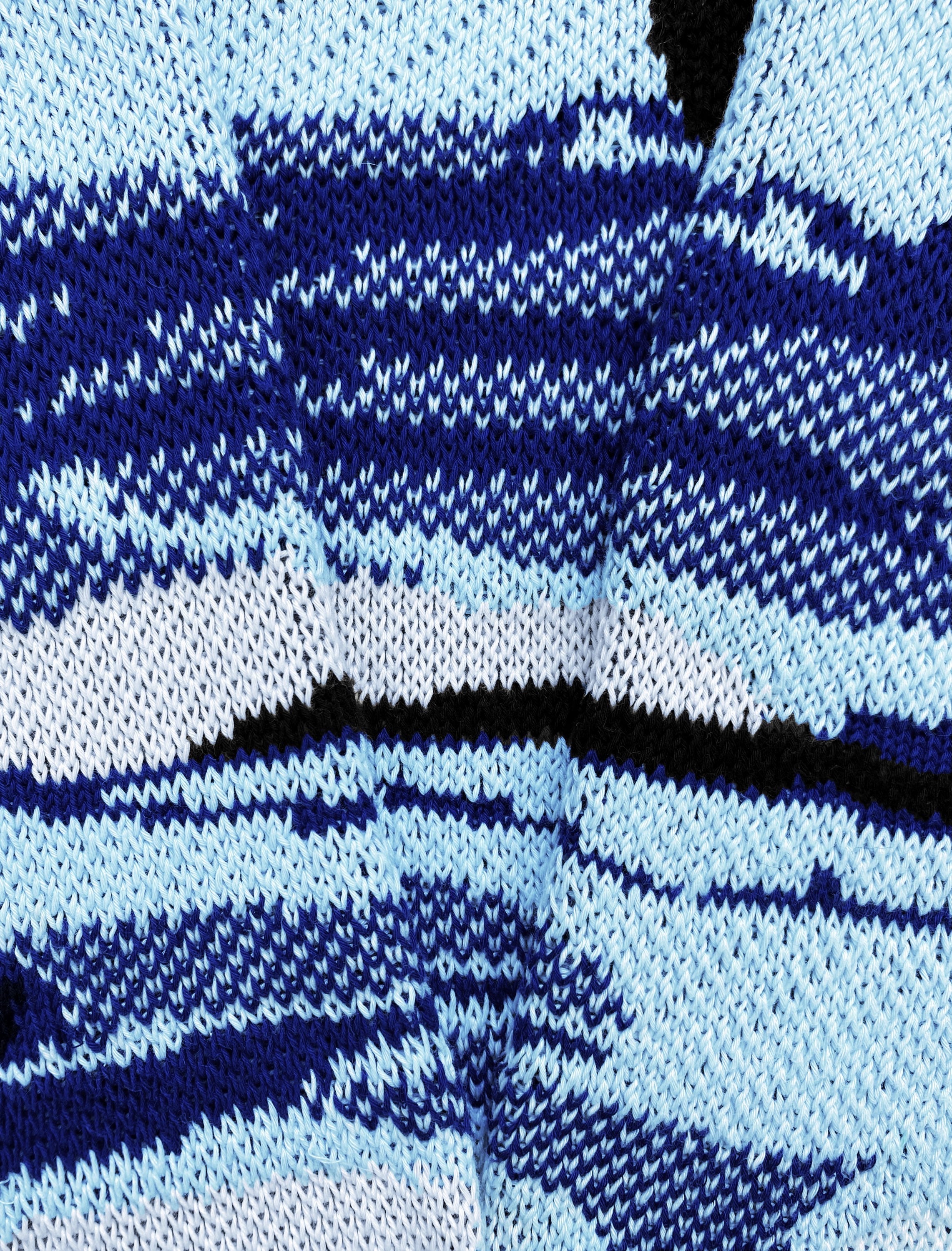 SS20 Louis Vuitton by Virgil Abloh Blue Camo Jacquard Knit Sweater