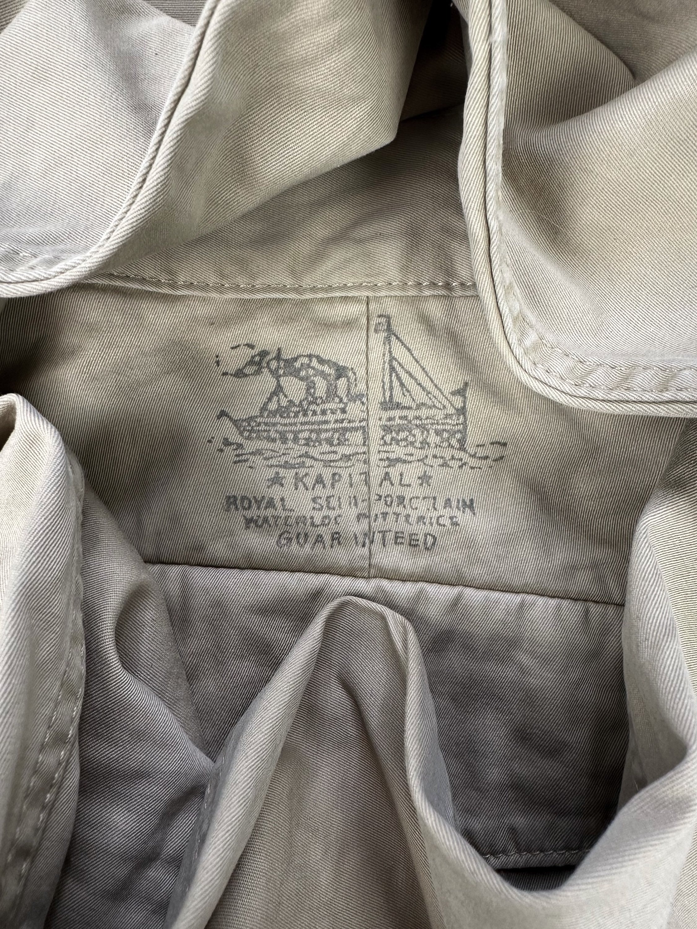 Kapital Neutral Tone ‘Sailing Ship’ Stencil Motif Pants
