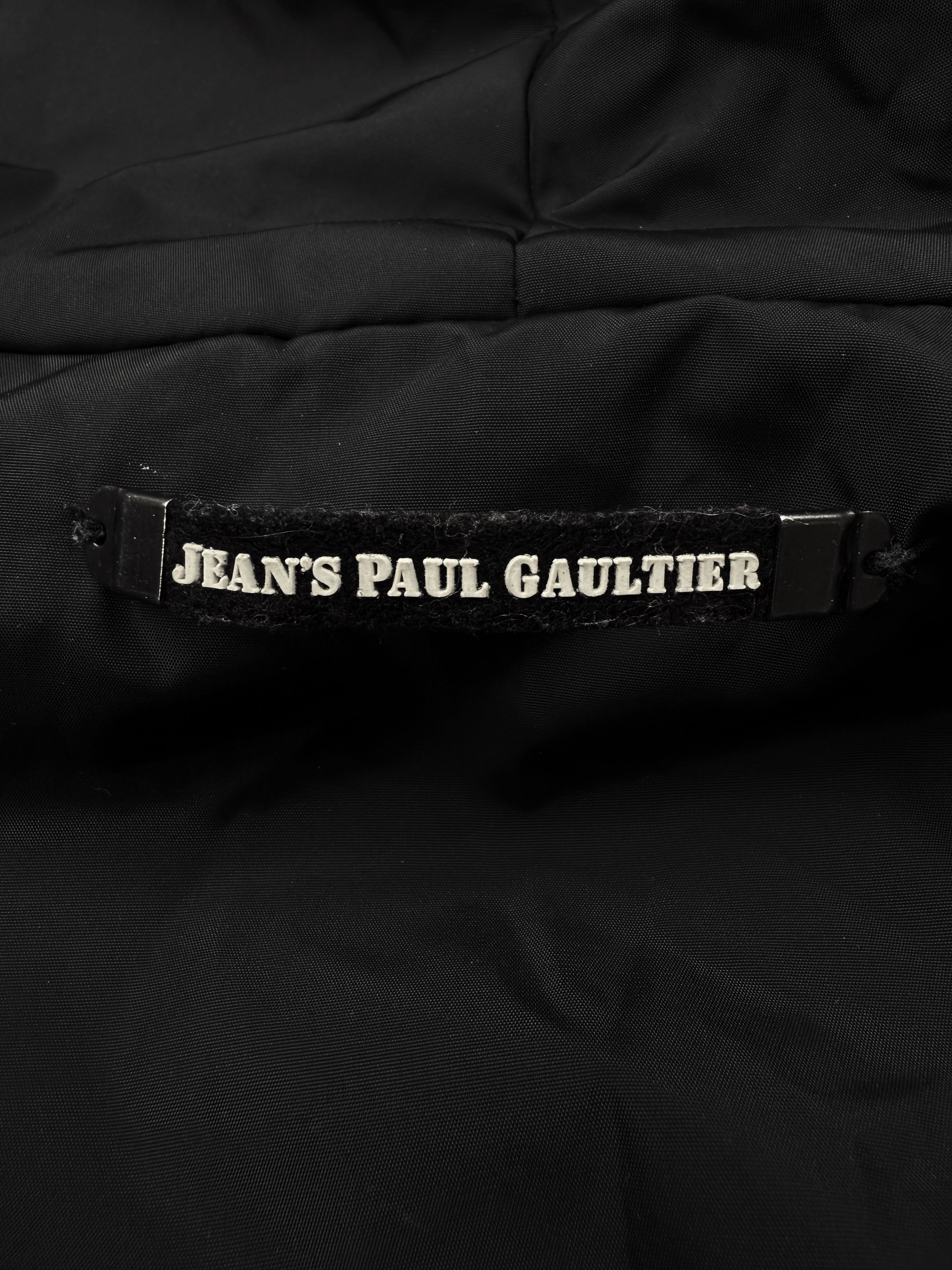 90s Jean Paul Gaultier Black Puffer Rope Button Jacket