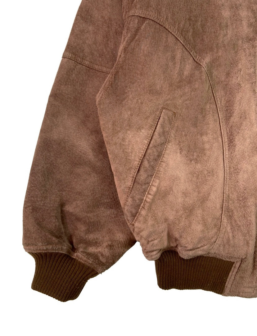 1990’s Hai Sporting Gear Suede Globe Panelled Bomber Jacket