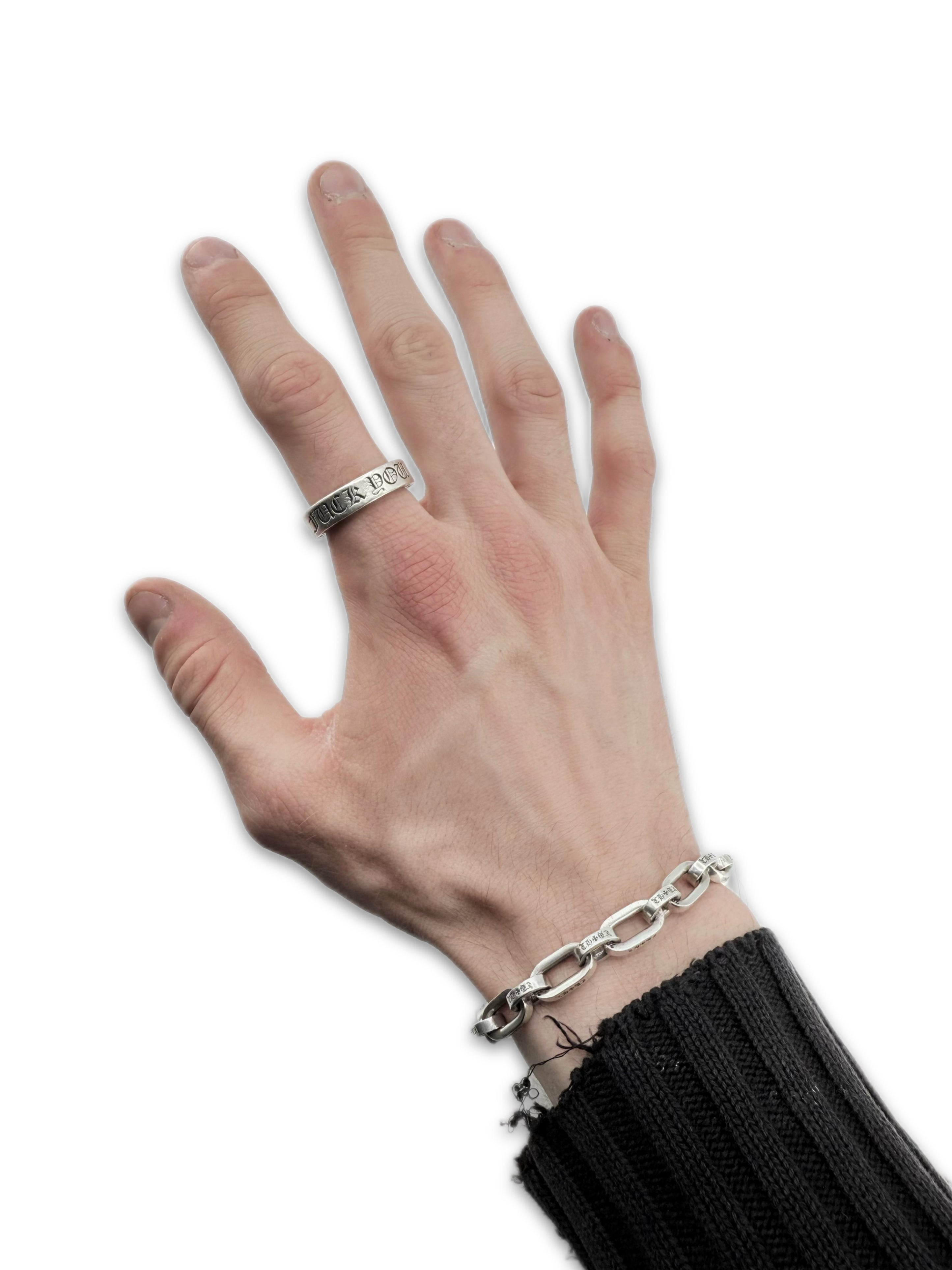 Chrome Hearts ‘Fuck You’ .925 Silver Spacer Ring