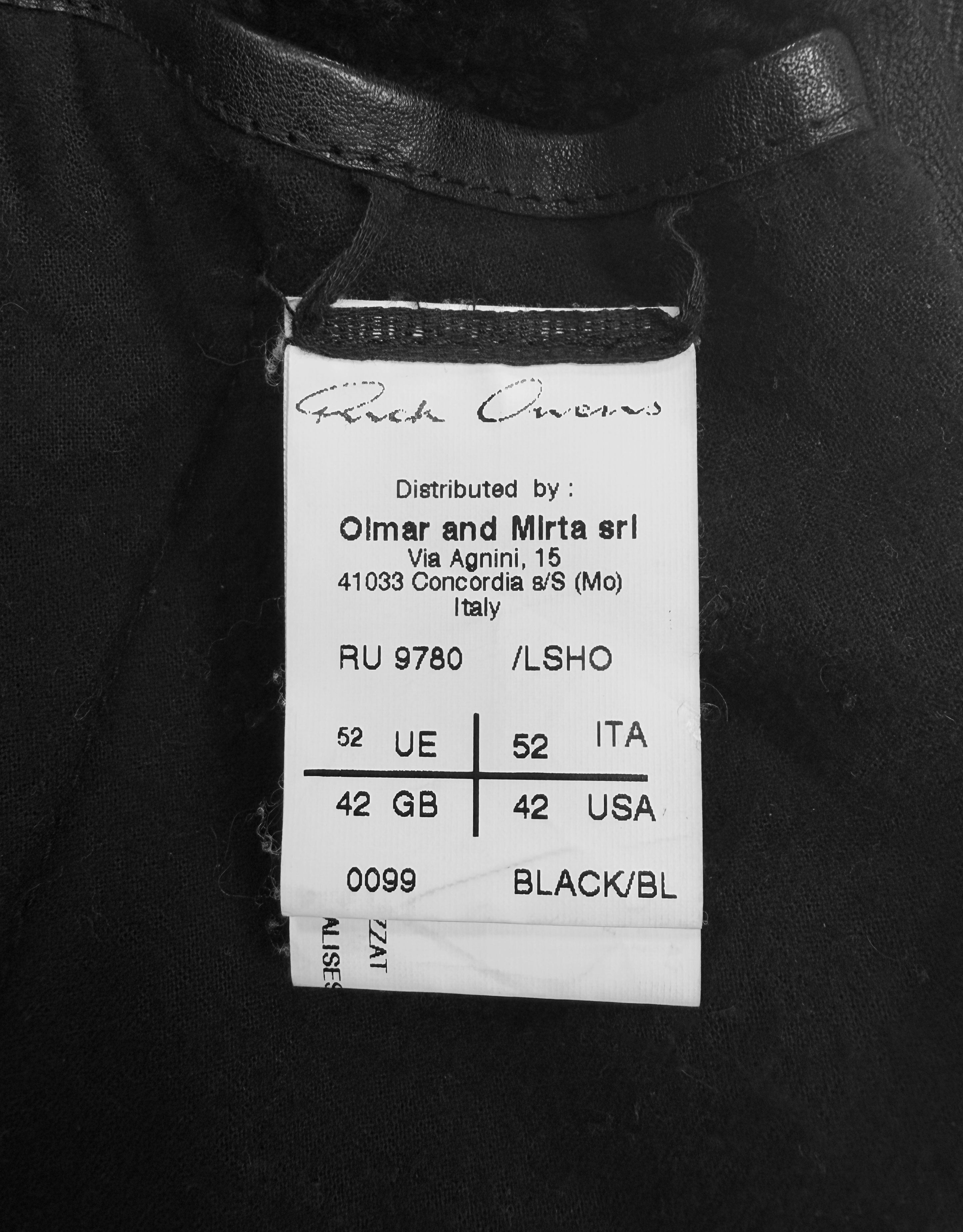 AW12 Rick Owens ‘Mountain’ Geo Shearling Leather Jacket