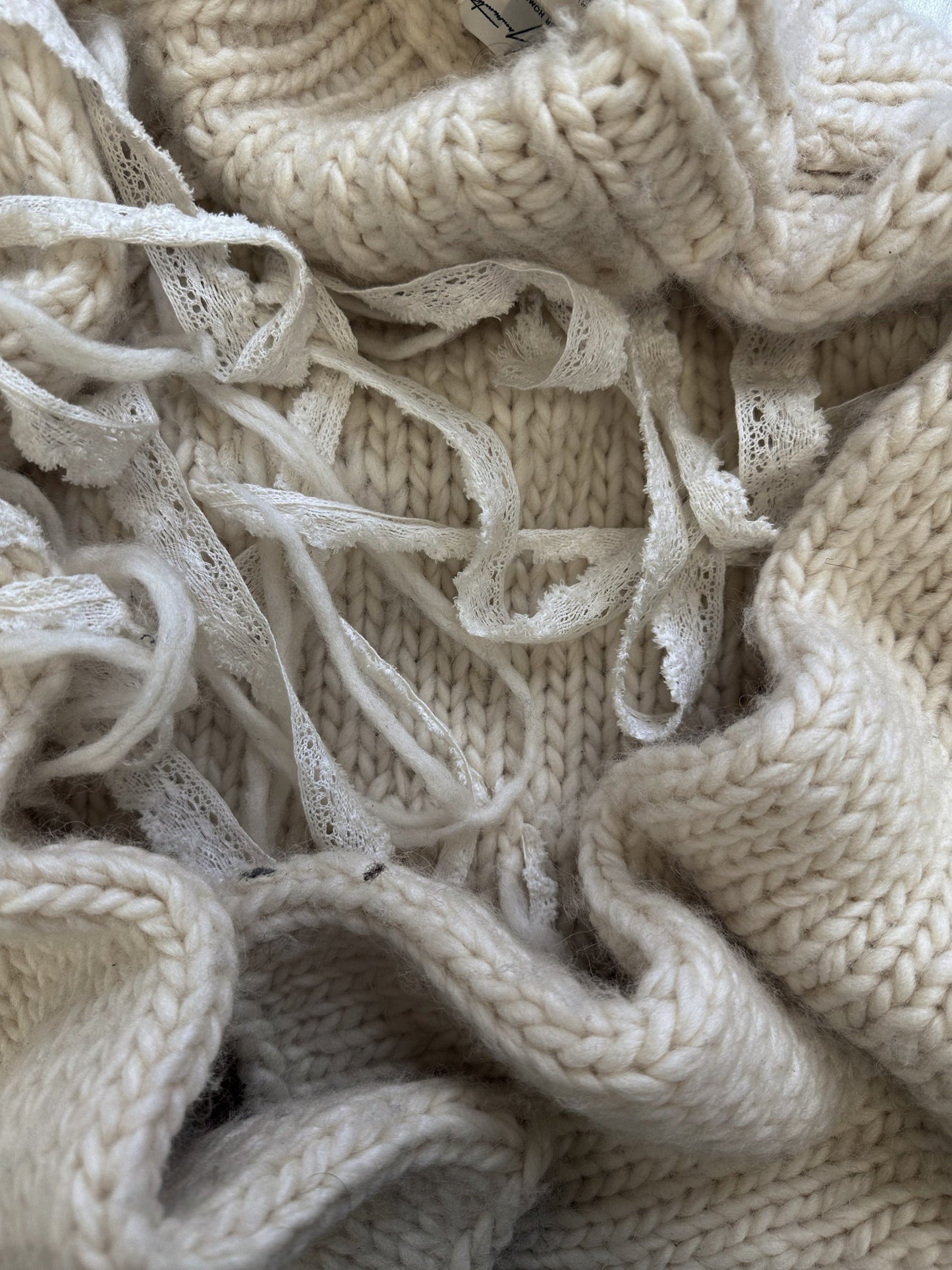 90s Yohji Yamamoto SAMPLE ‘Tassel’ Chunky Knit Turtleneck Sweater