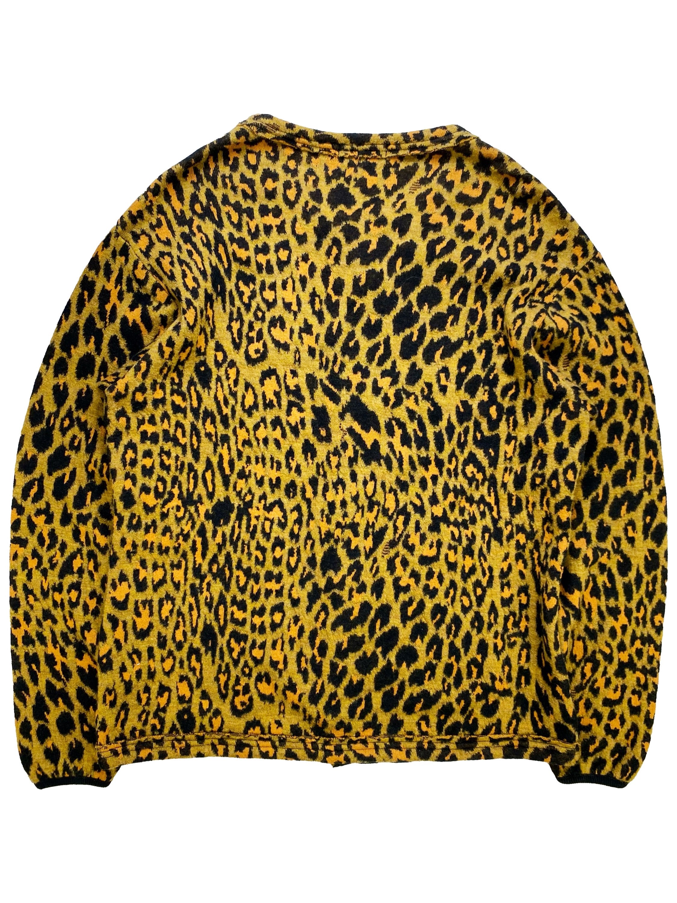 90’s Yohji Yamamoto Homme Cheetah Print Knitted Wool Cardigan