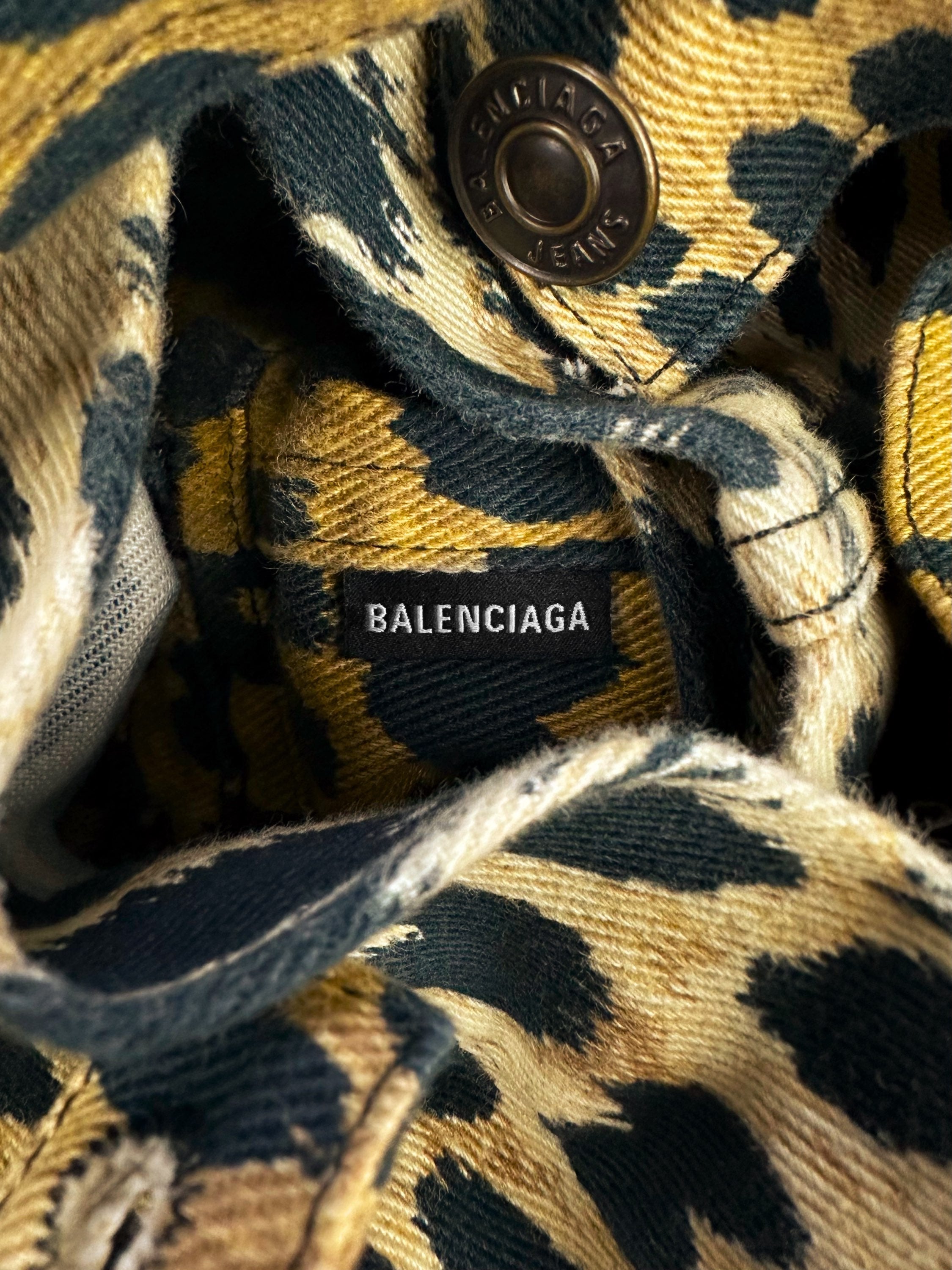 SS19 Balenciaga ‘Cheetah’ Print Oversized Denim Trucker Jacket