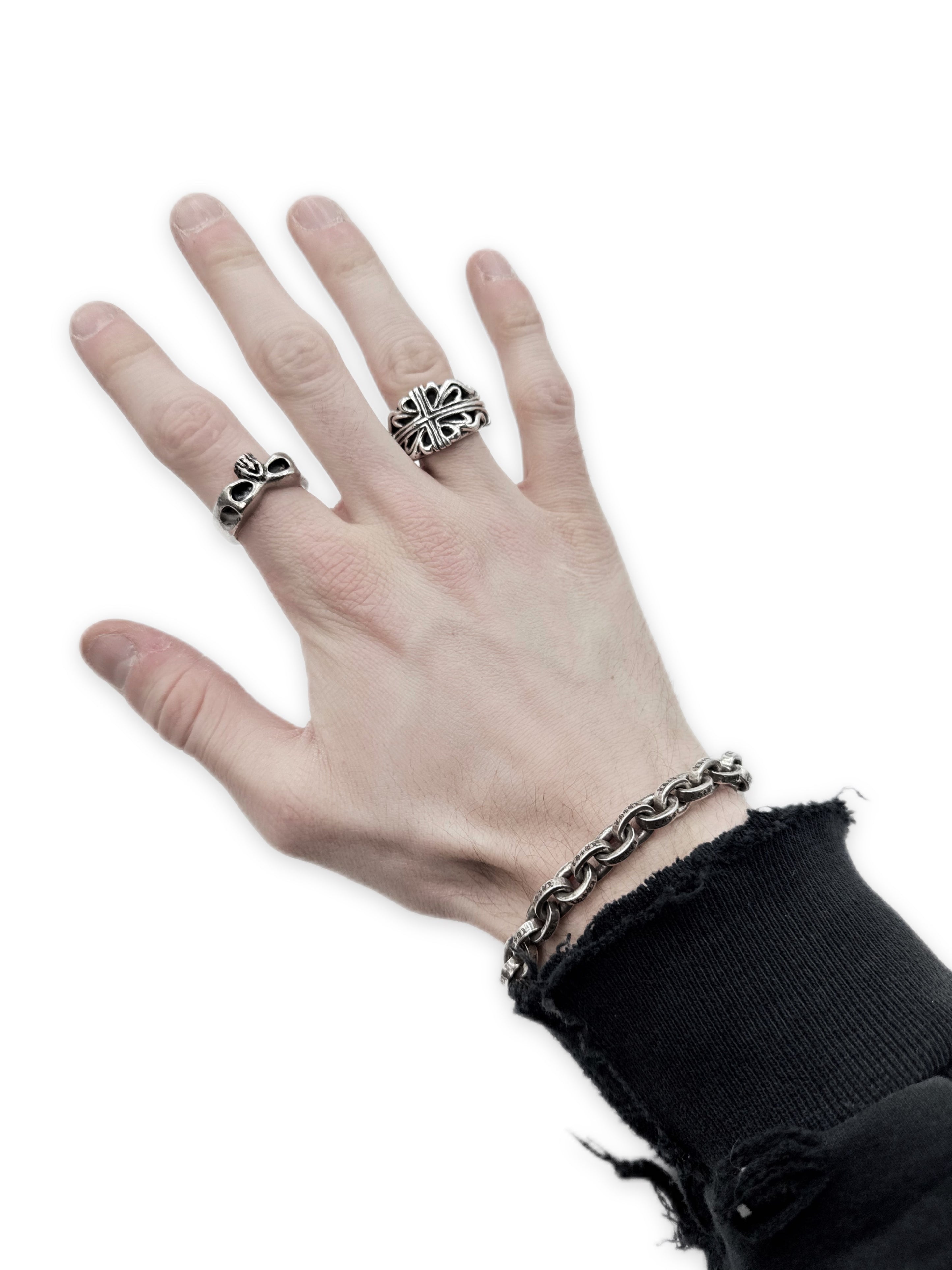 Chrome Hearts XL Paper Chain Large 8 inch .925 Silver Bracelet