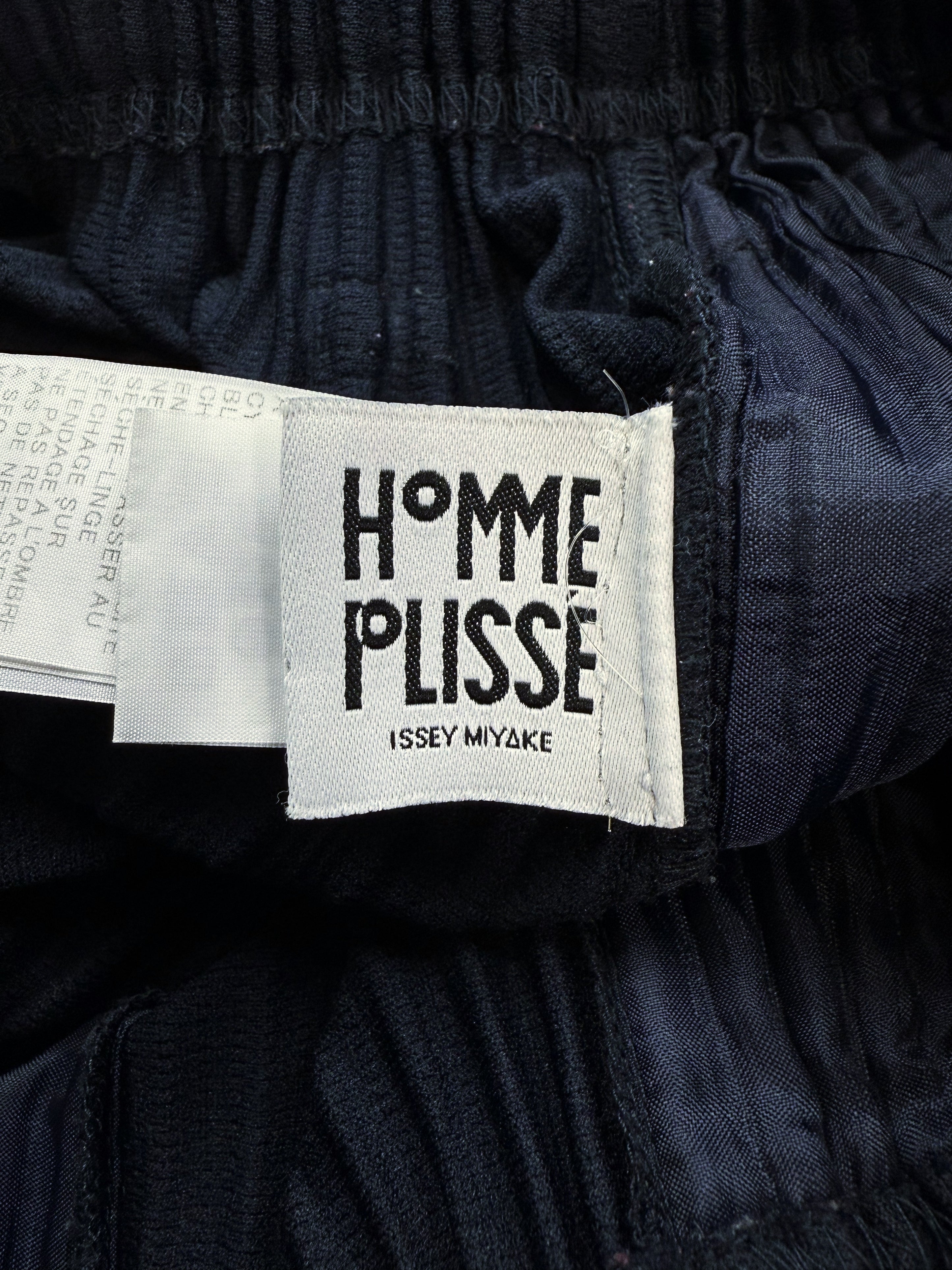 Homme Plisse by Issey Miyake Navy Blue Pleated Pants