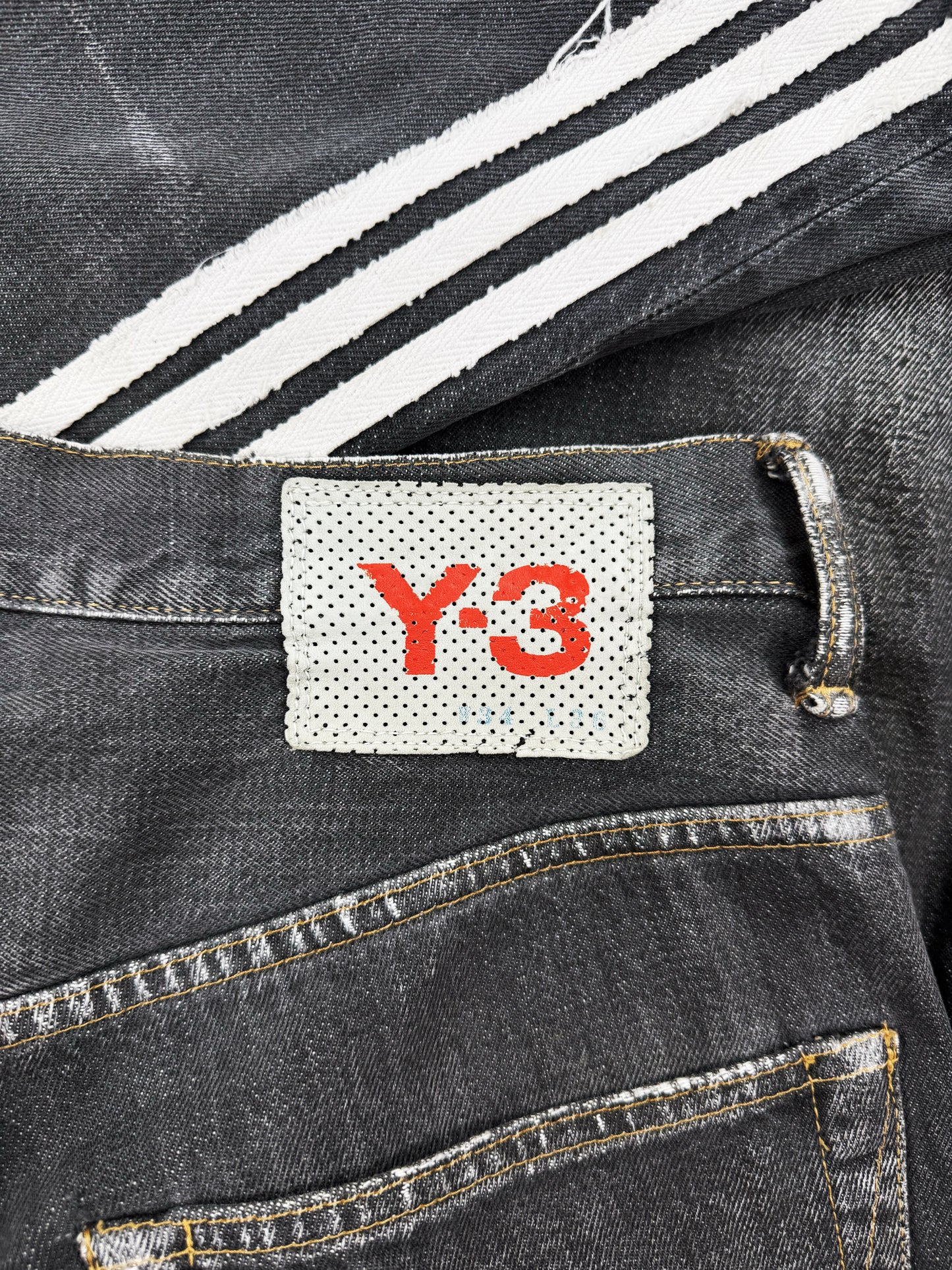 SS04 Yohji Yamamoto Y-3 X Adidas ‘Three Stripe’ Spotted Horse Denim
