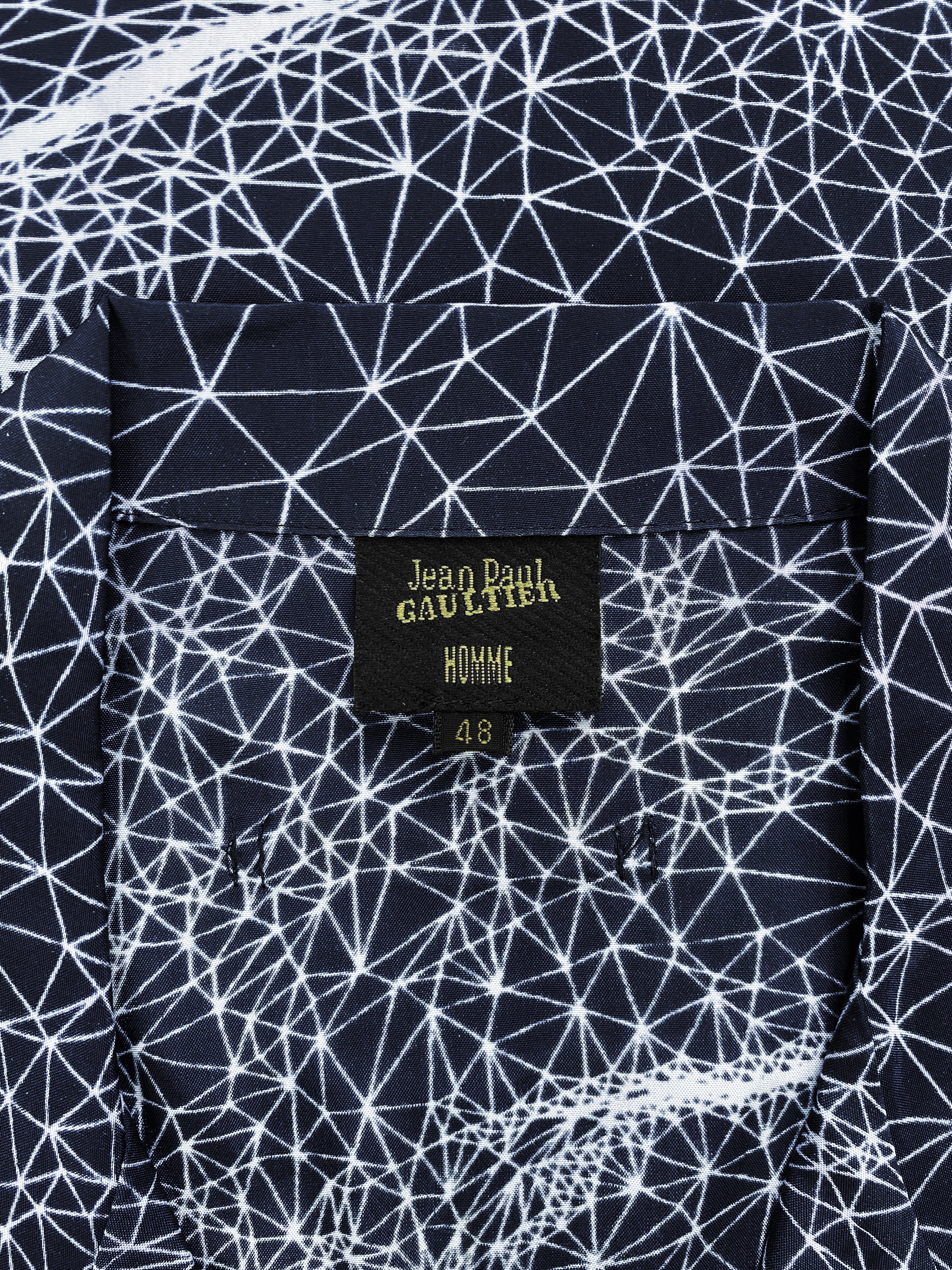 SS01 Jean Paul Gaultier Face Constellation Camp Collar Shirt