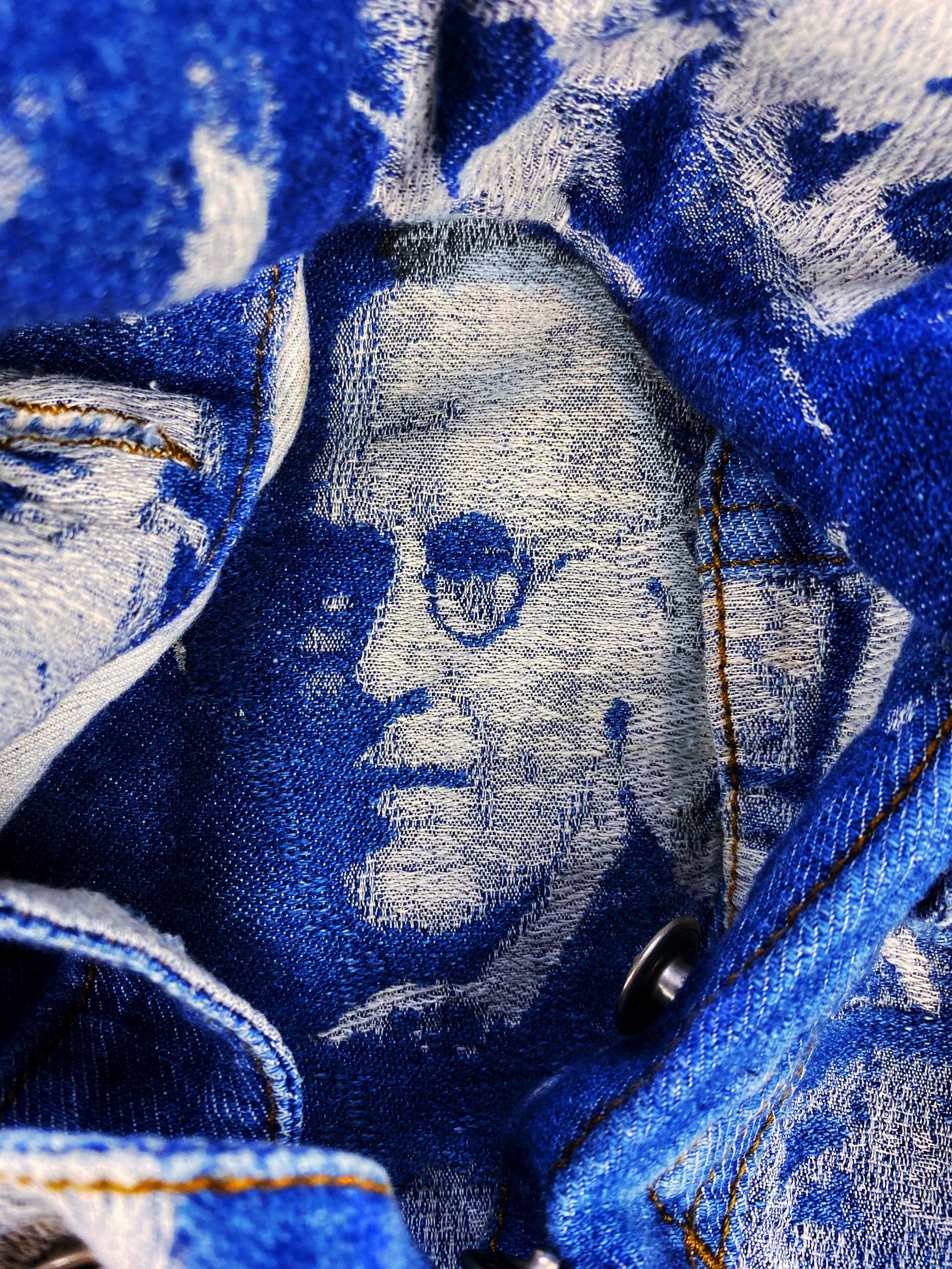 SS93 Jean Paul Gaultier “Faces” Graphic Blue Denim Jacket