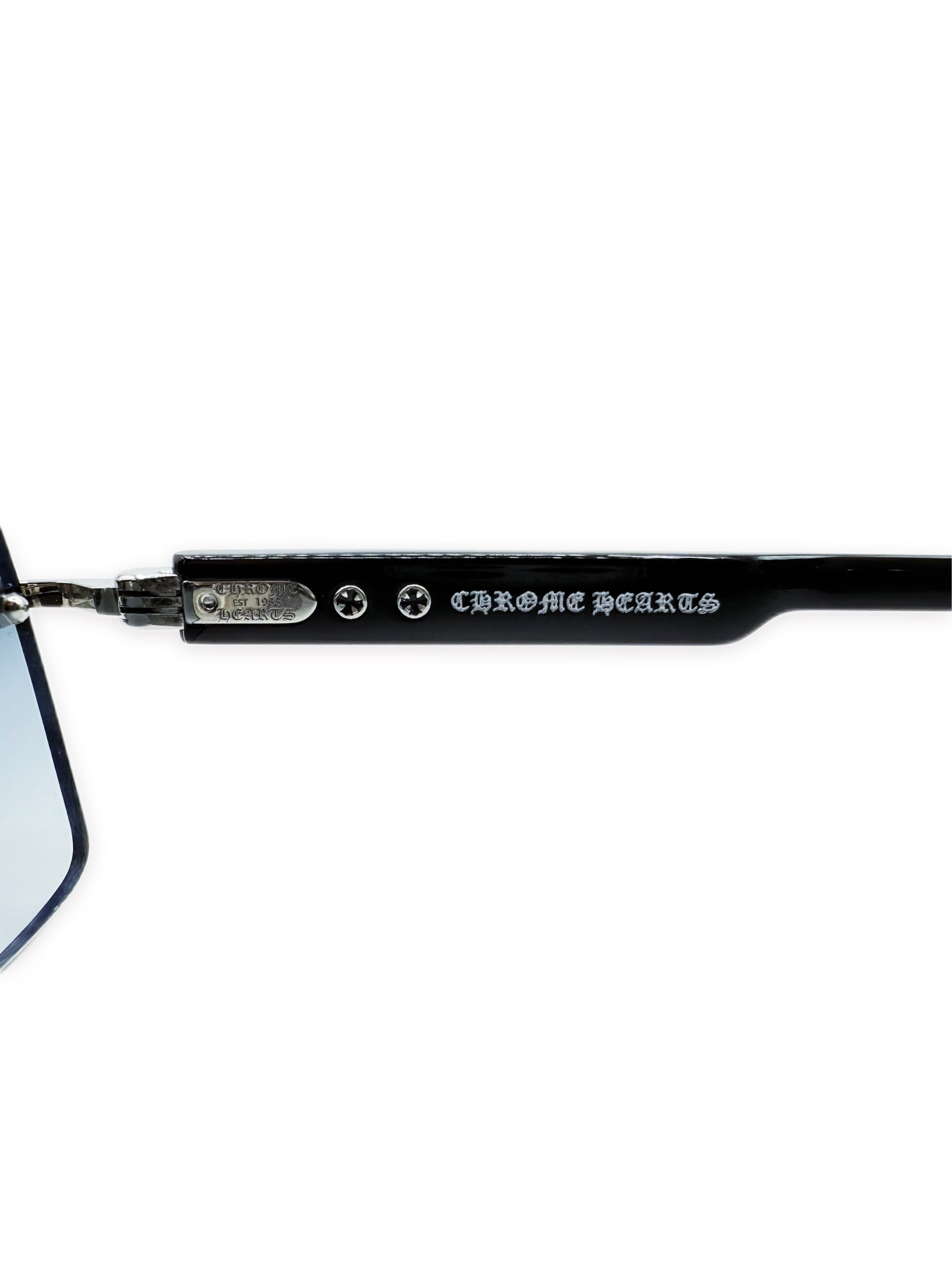 Chrome Hearts ‘Deep II’ Blue Tint Rimless Floral Sunglasses