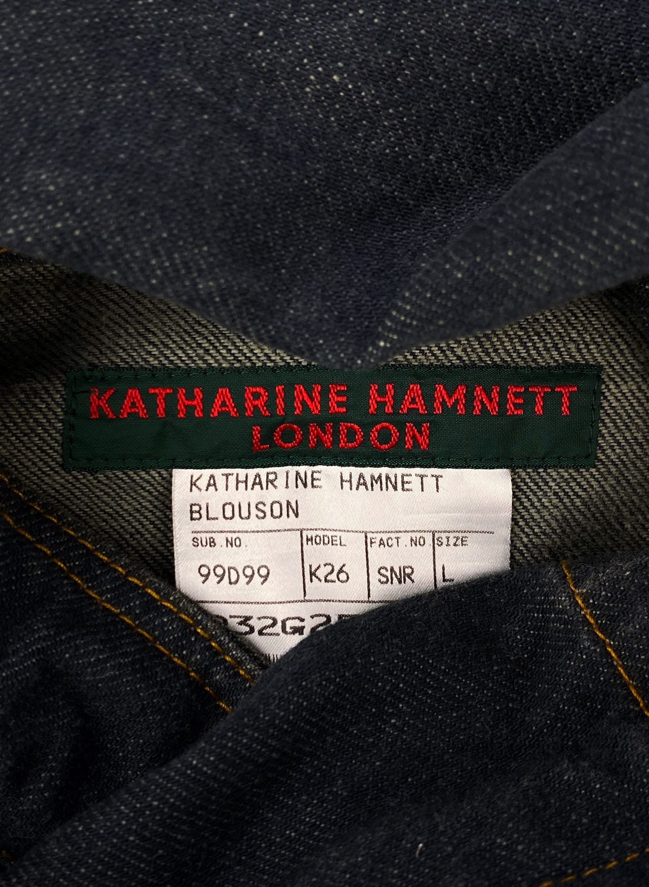 90s Katharine Hamnett Heavyweight Indigo Panneled Denim Jacket