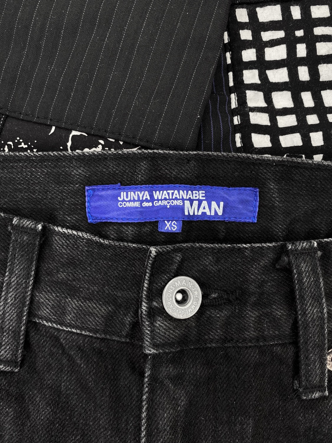 SS17 Junya Watanabe Patchwork Distressed Black Washed Denim