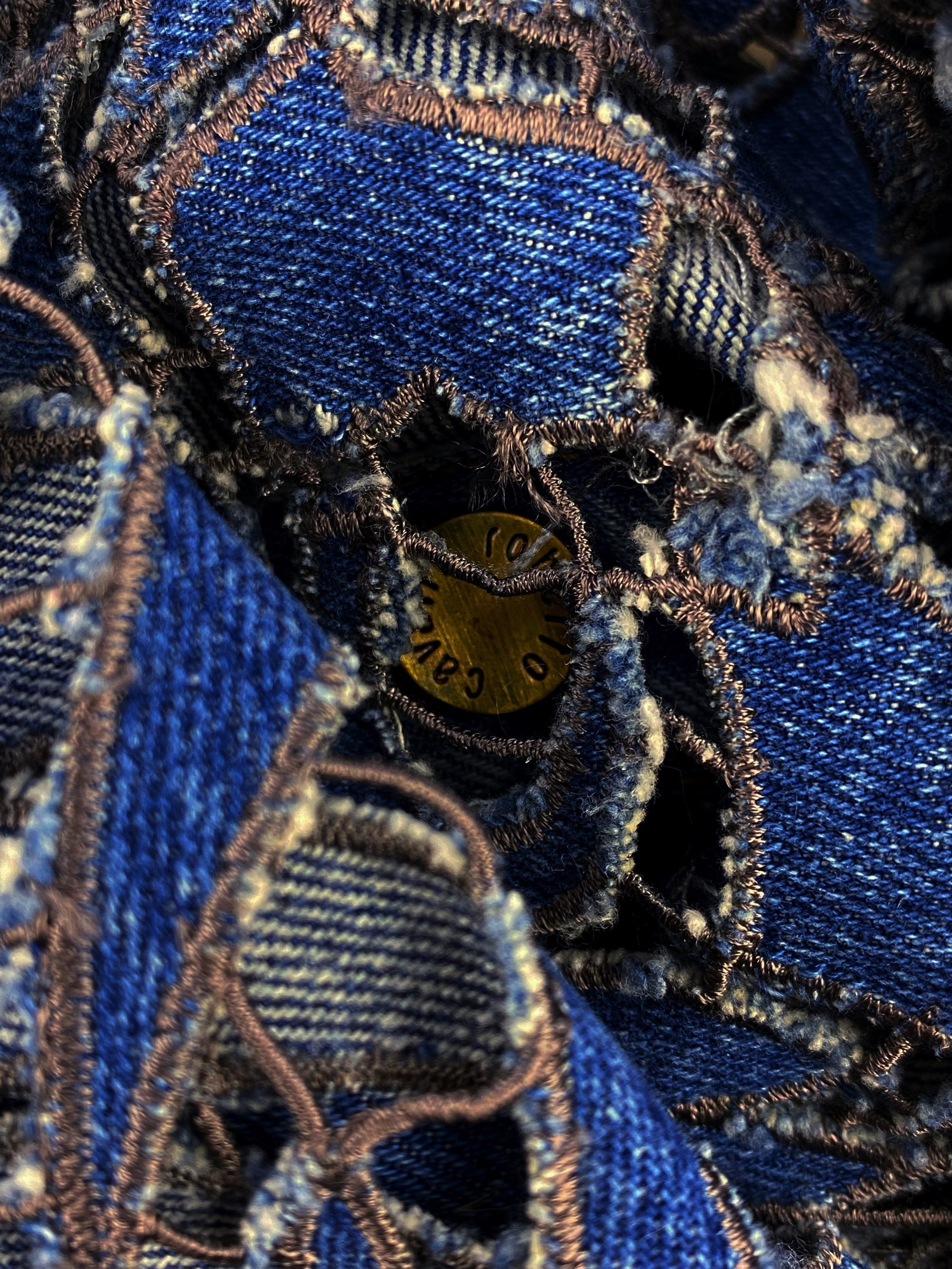 SS01 Roberto Cavalli ‘Laser Cut’ Embroidered Tribal Denim