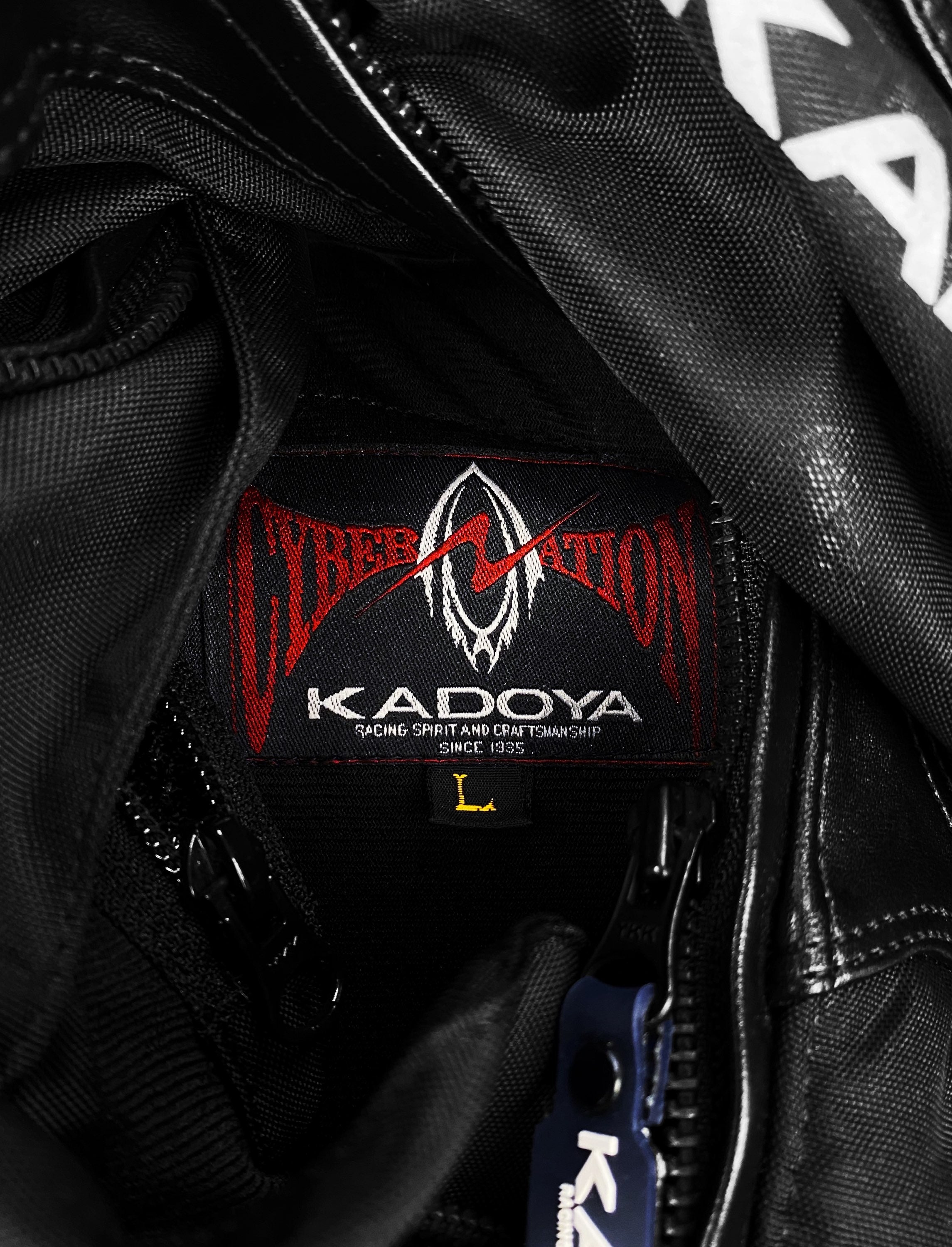 90s Kadoya ‘Cybernation’ Geometric PVC Leather Biker Jacket