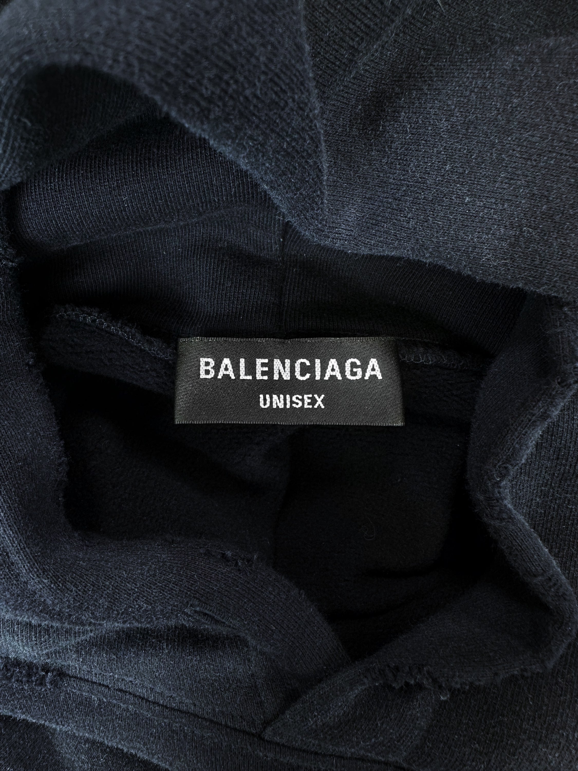 SS22 Balenciaga ‘No Comment’ Heavy Weight Faded Slogan Hoodie