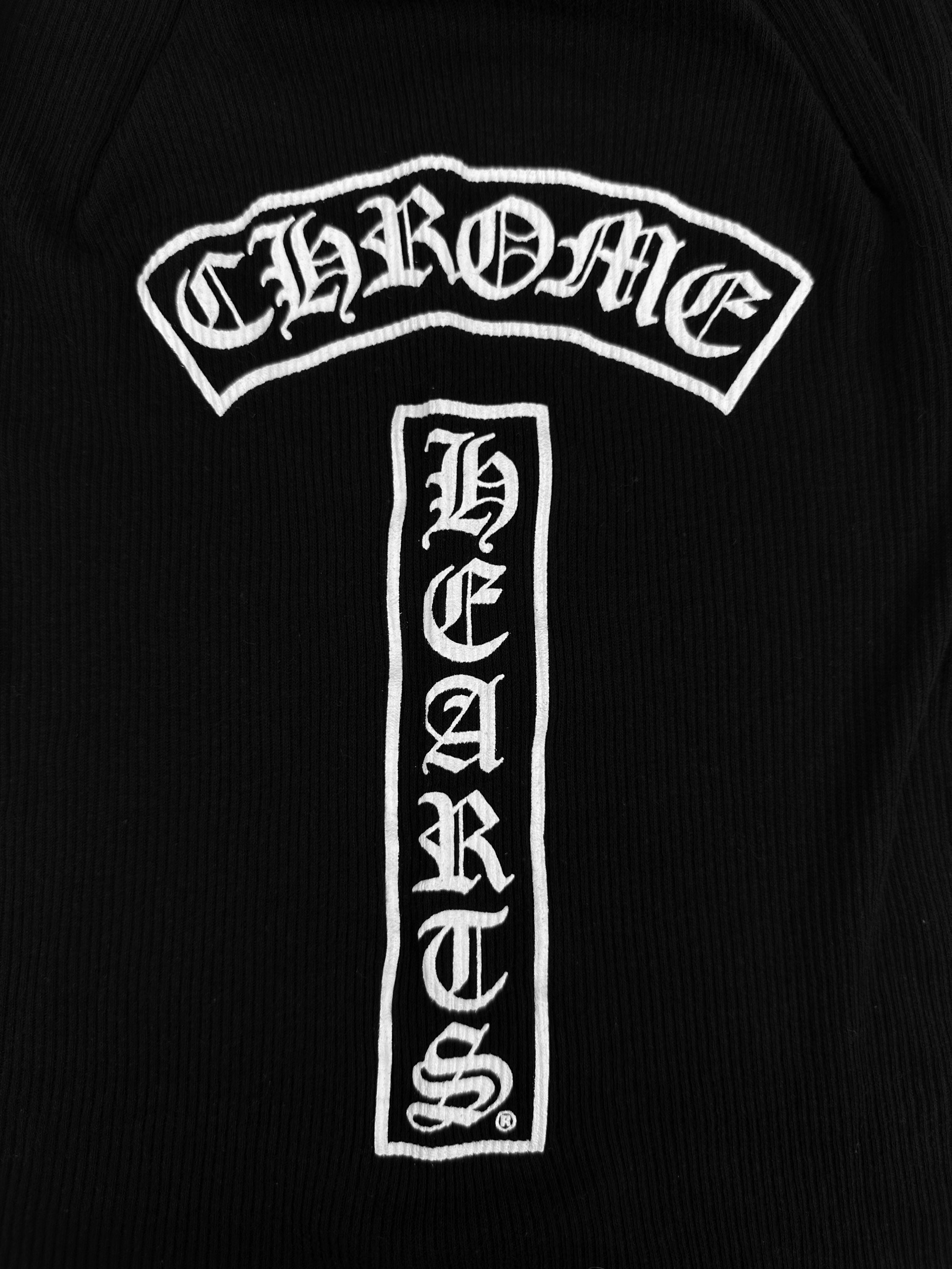 Chrome Hearts ‘T Bar’ Logo Black Ribbed Tank Top