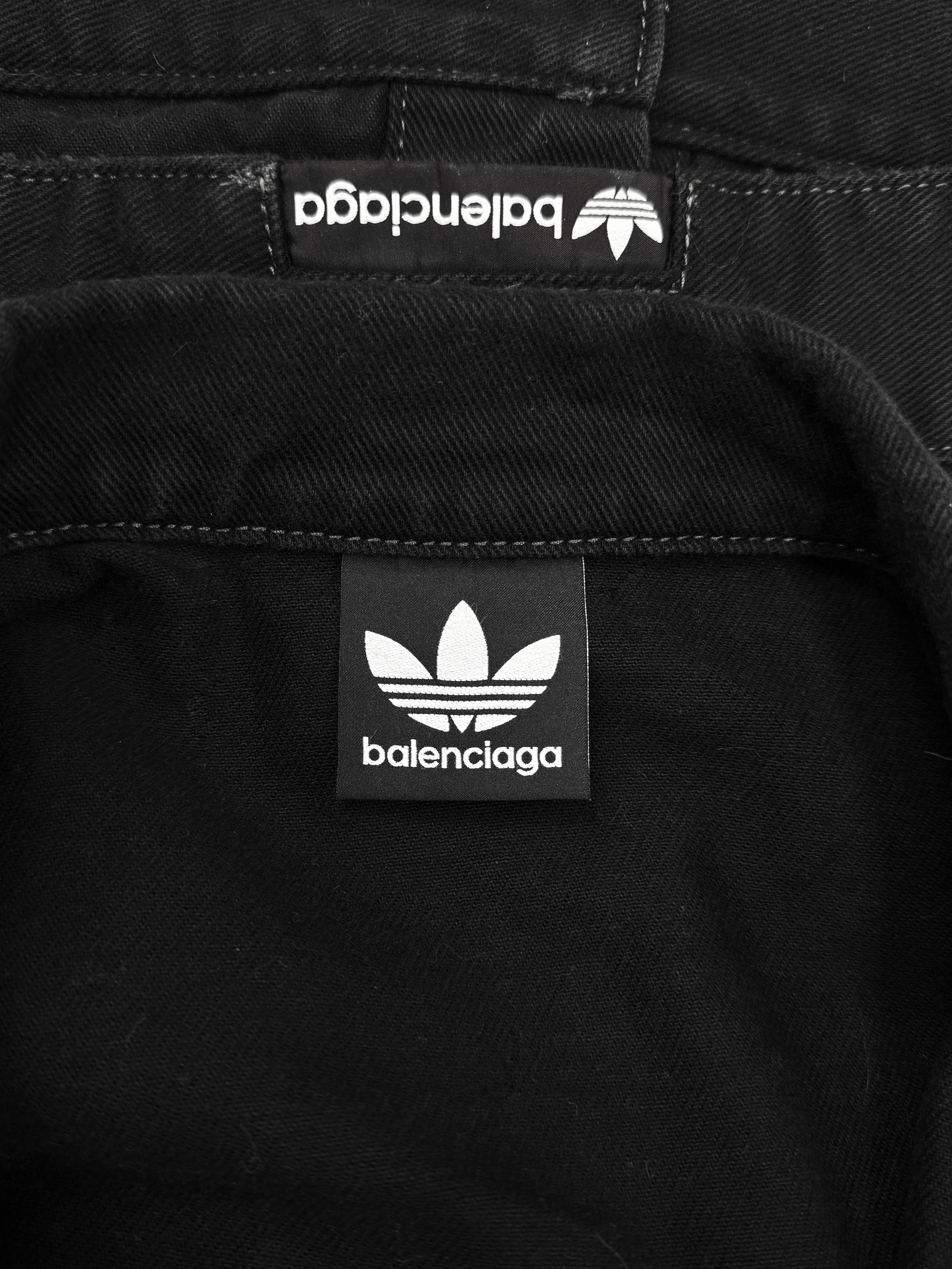 SS23 Balenciaga x Adidas Three Stripe l Black Denim Jacket